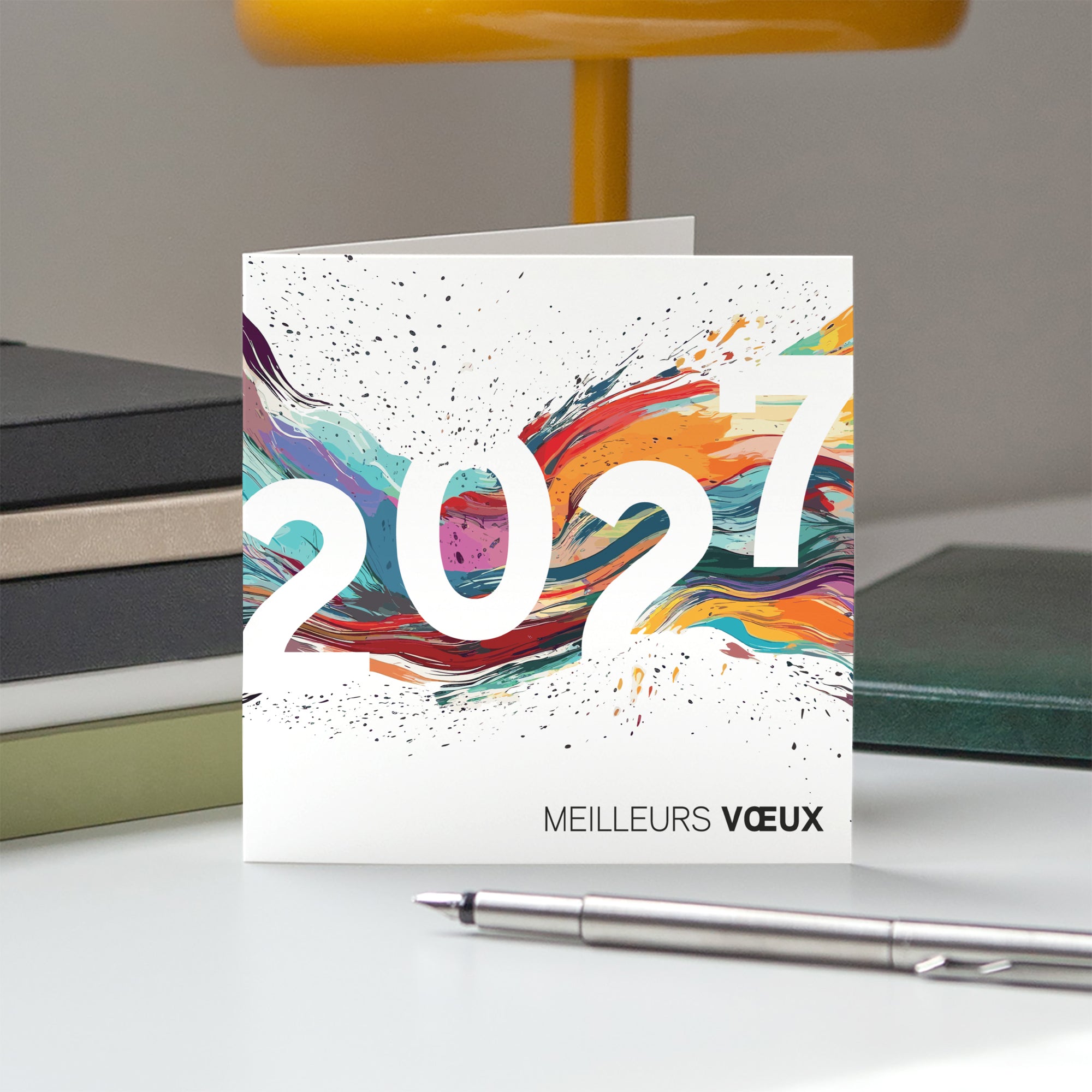 Eclats de couleurs | Vœux professionnels • Carte de voeux • Carré double photo N° 5