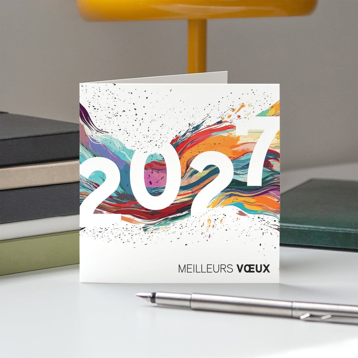 Eclats de couleurs | Vœux professionnels • Carte de voeux • Carrée pliable photo N° 5