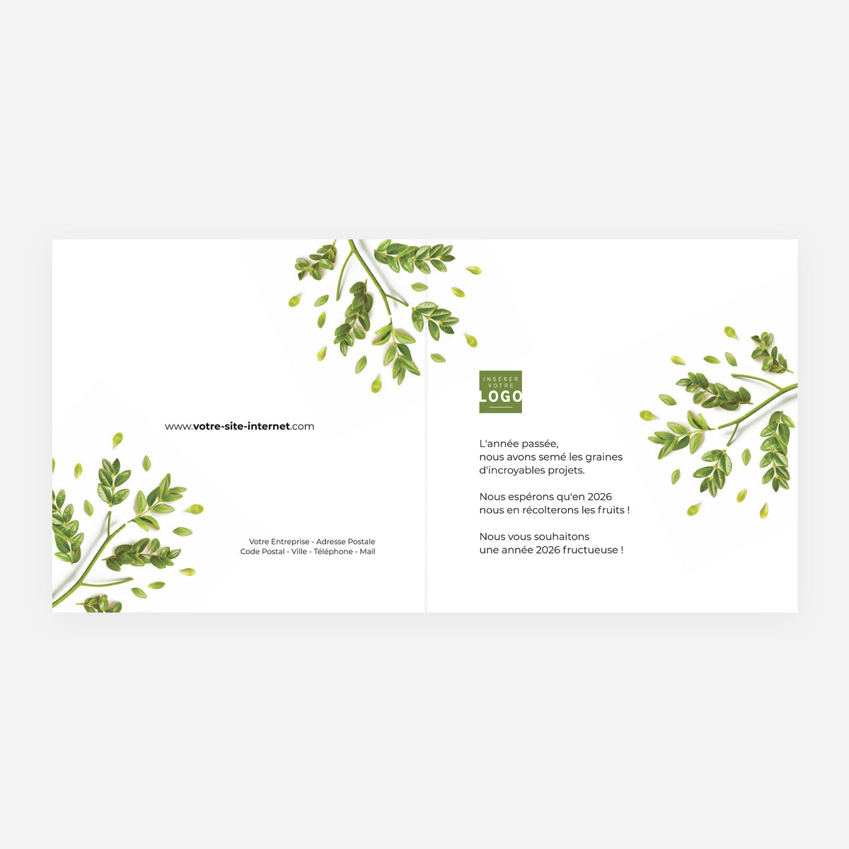 Ensemble pour la nature | Vœux professionnels • Carte de voeux • Carré double photo N° 2
