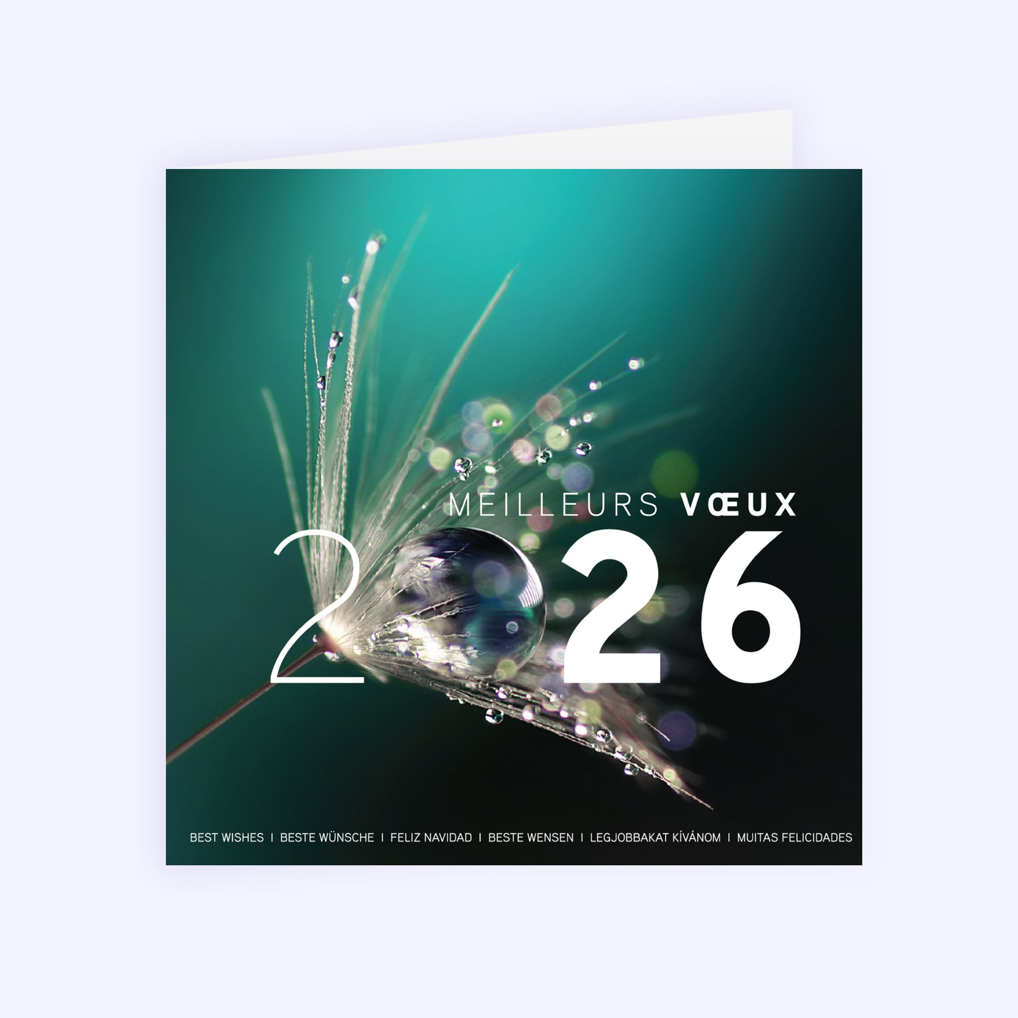 Perle d'eau | Vœux professionnels • Carte de voeux • Carré double photo N° 1