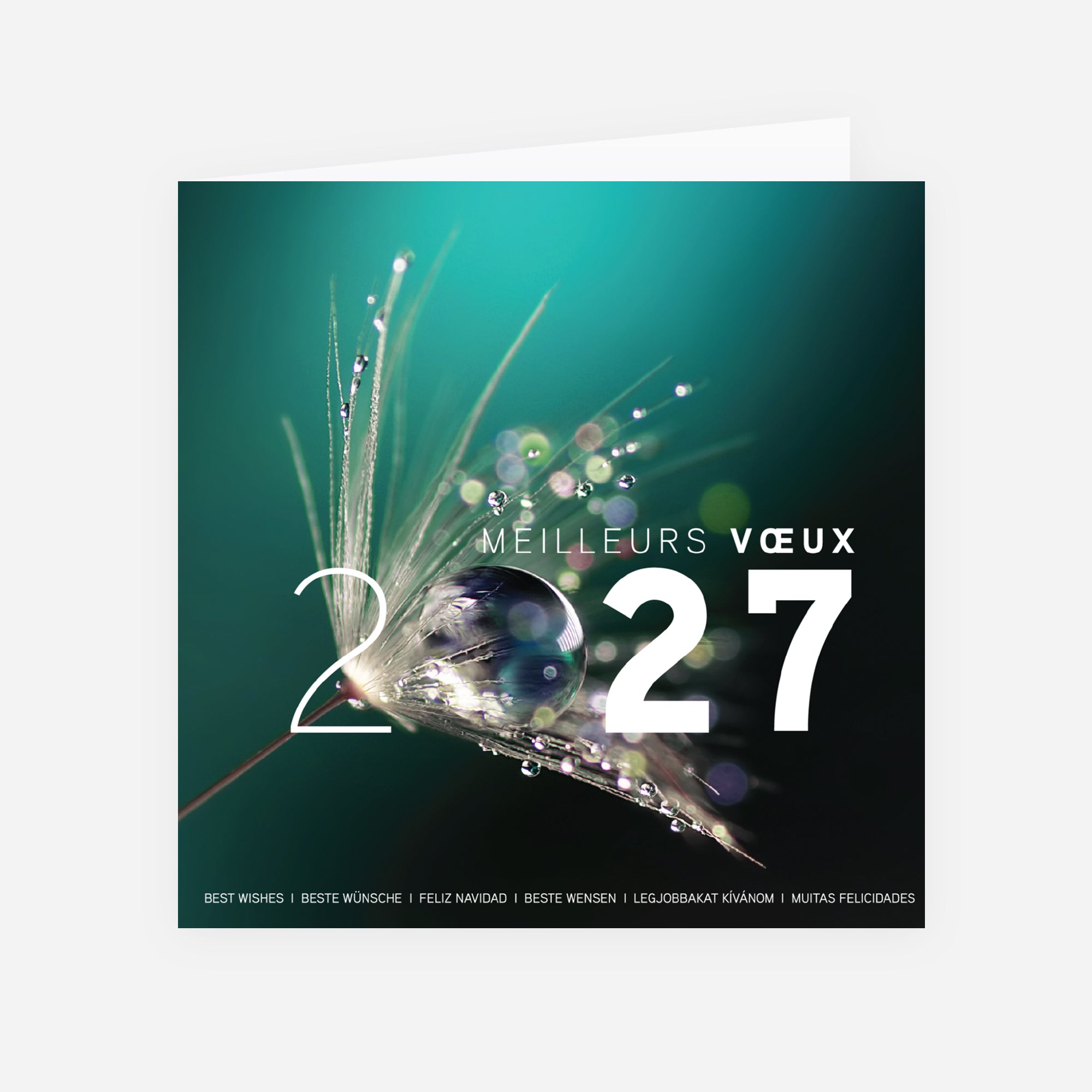Perle d'eau | Vœux professionnels • Carte de voeux • Carré double photo N° 1