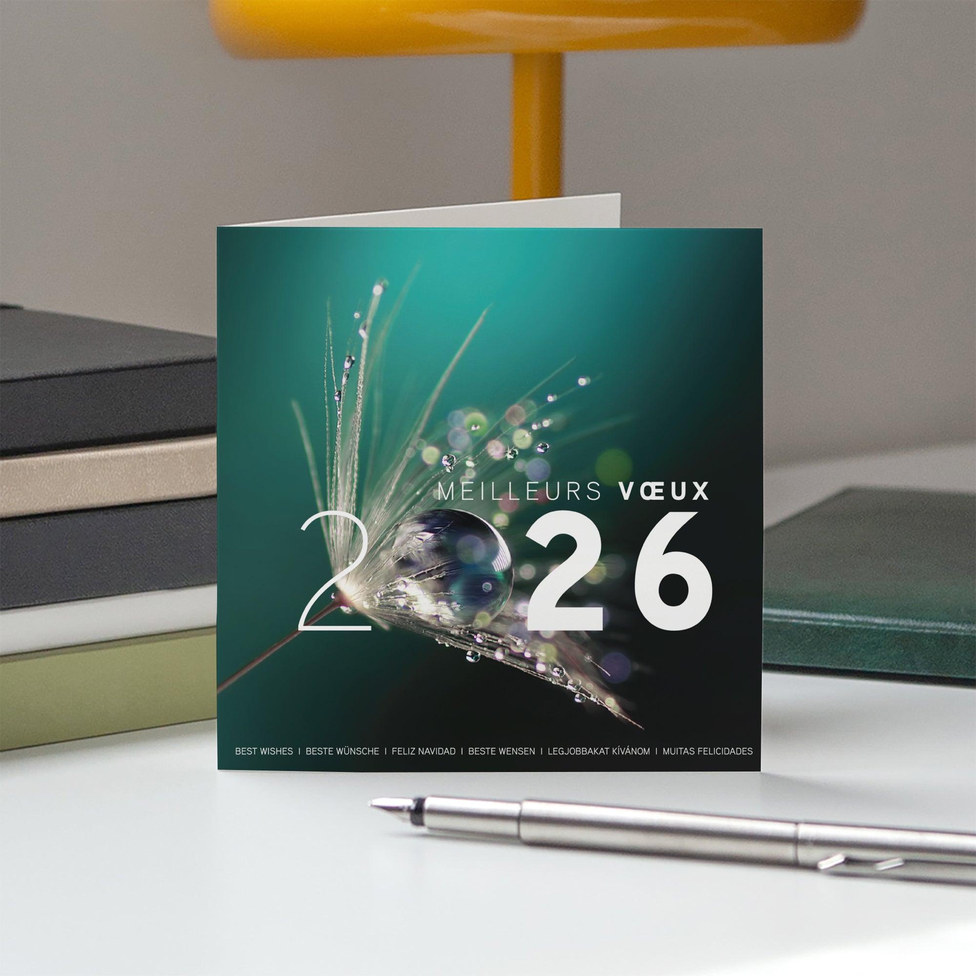 Perle d'eau | Vœux professionnels • Carte de voeux • Carré double photo N° 5