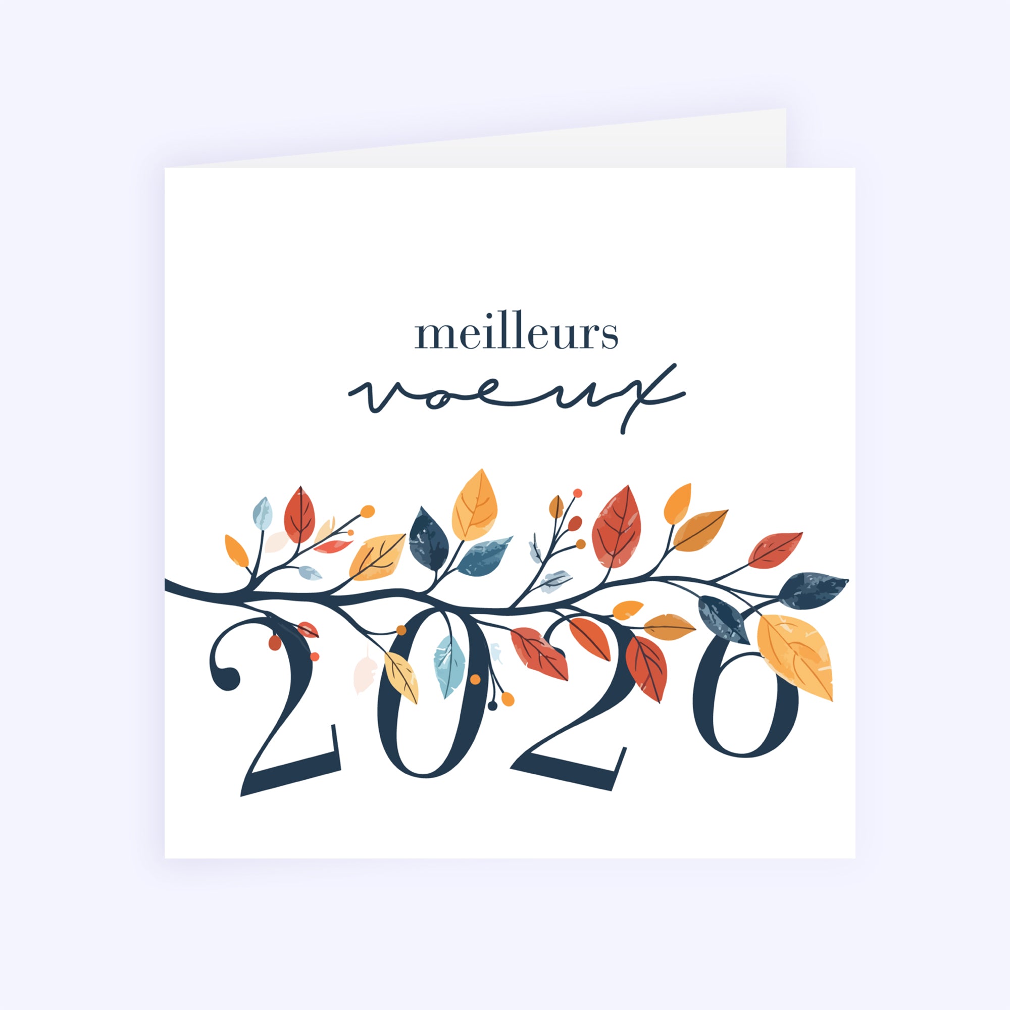 Branche d'arbre | Vœux professionnels • Carte de voeux • Carré double photo N° 1