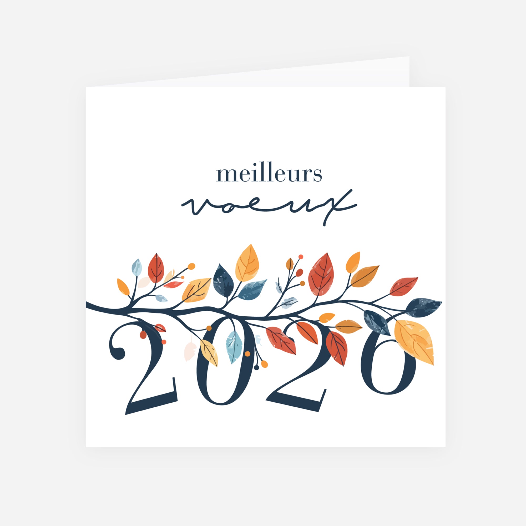 Branche d'arbre | Vœux professionnels • Carte de voeux • Carré double photo N° 1
