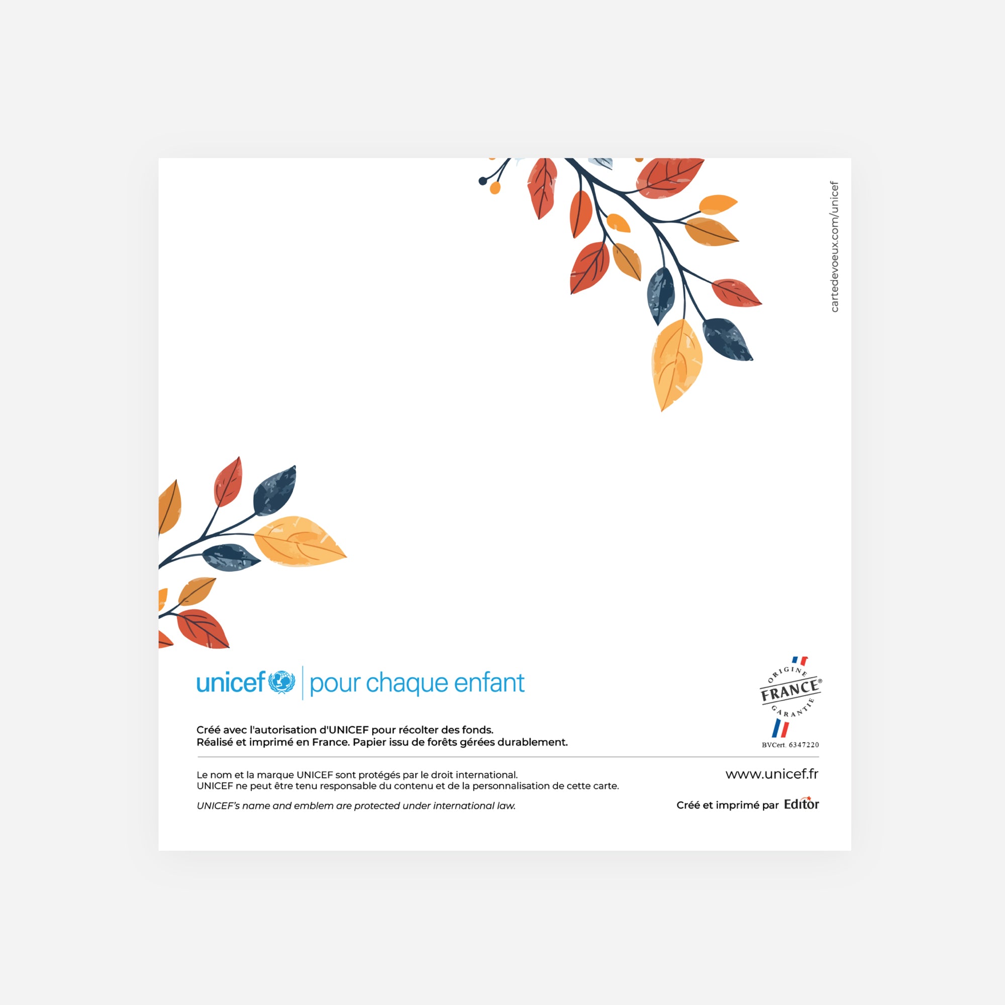 Branche d'arbre | Vœux professionnels • Carte de voeux • Carré double photo N° 3