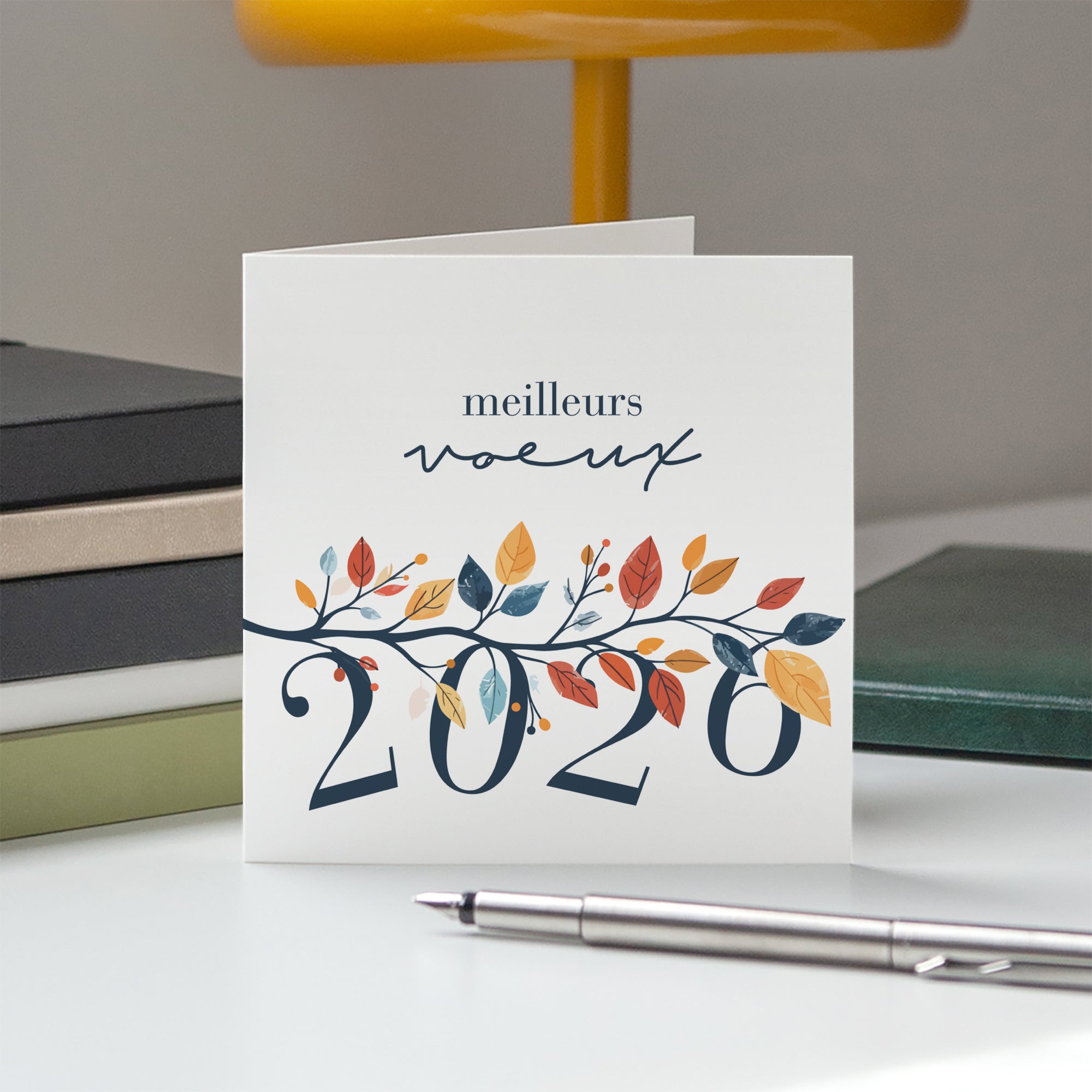 Branche d'arbre | Vœux professionnels • Carte de voeux • Carré double photo N° 5