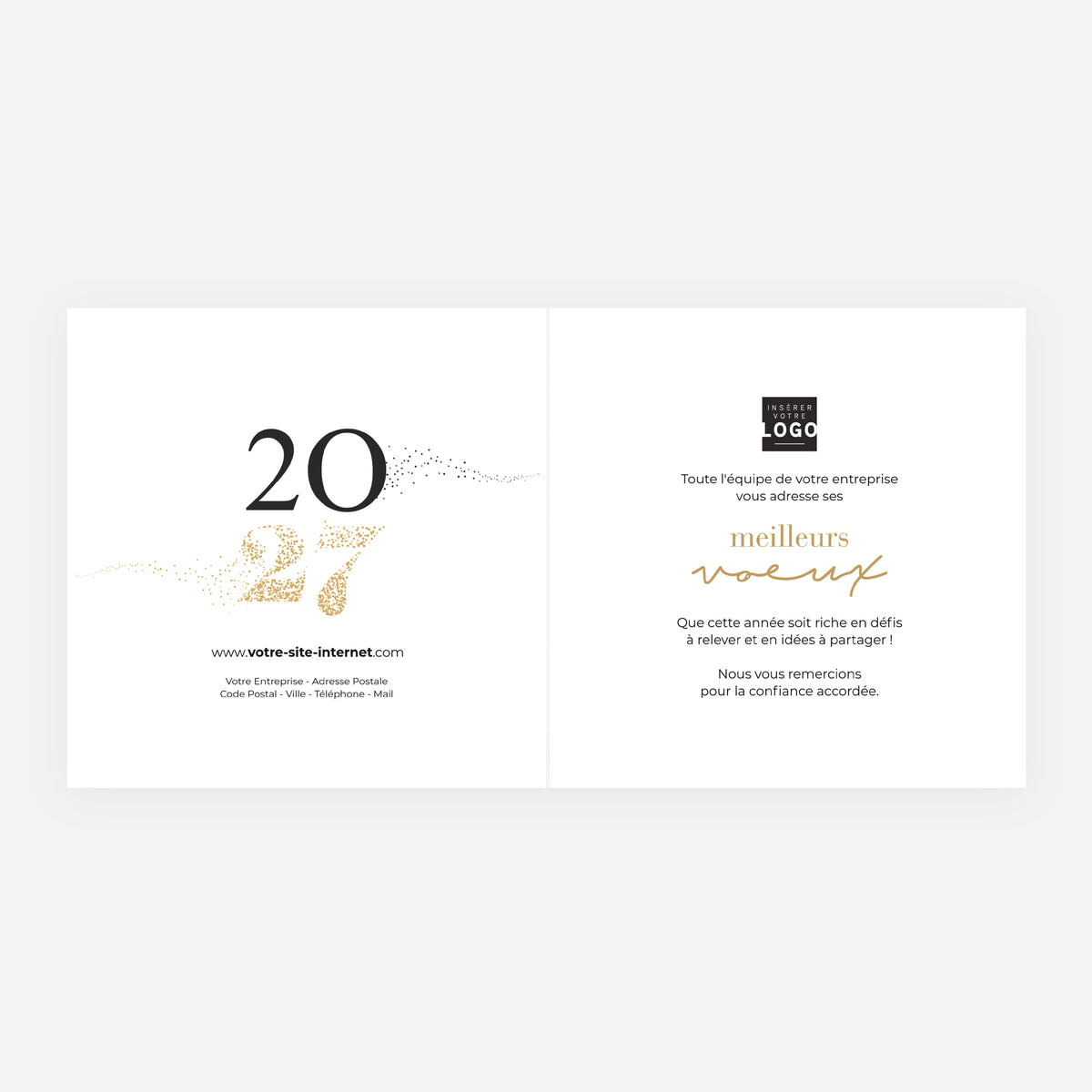 Une année étincelante | Vœux professionnels • Carte de voeux dorure • Carrée pliable photo N° 2