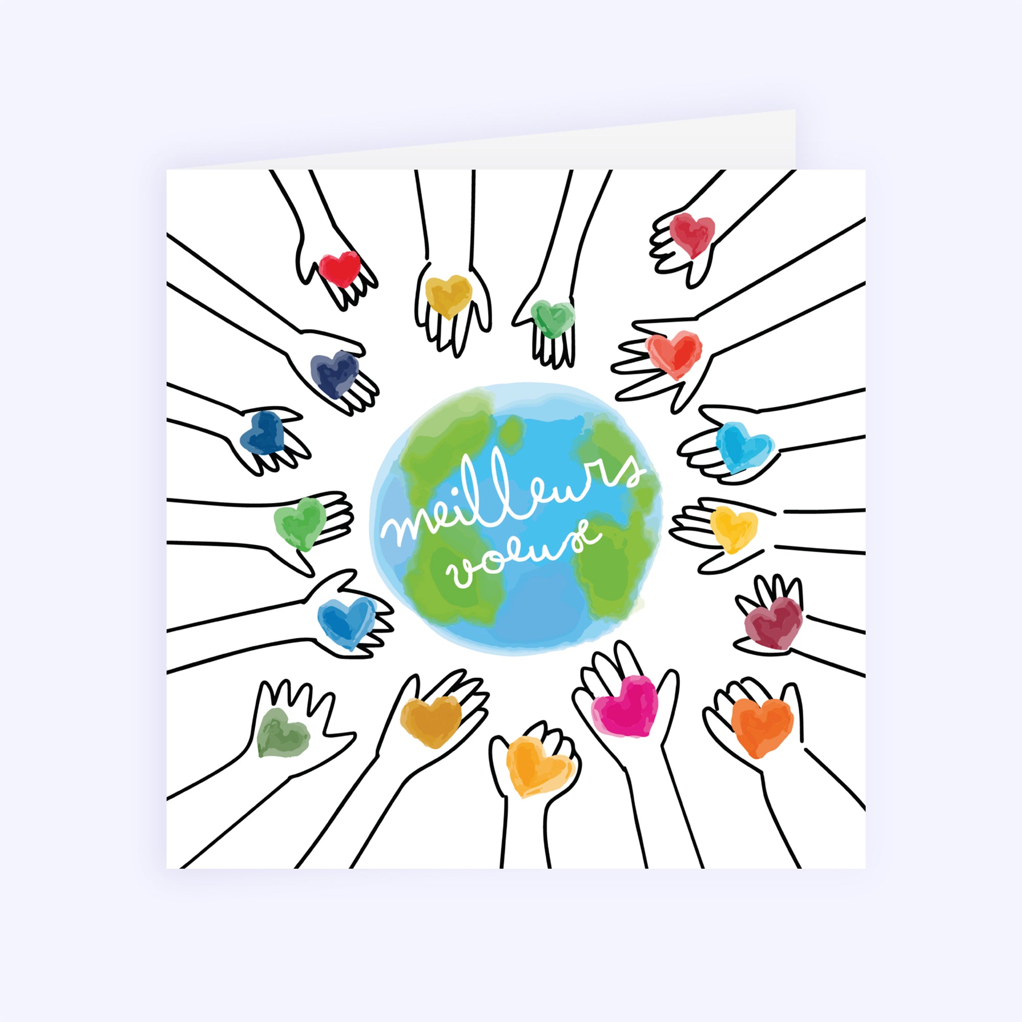 Solidarité | Vœux professionnels • Carte de voeux • Carré double photo N° 1