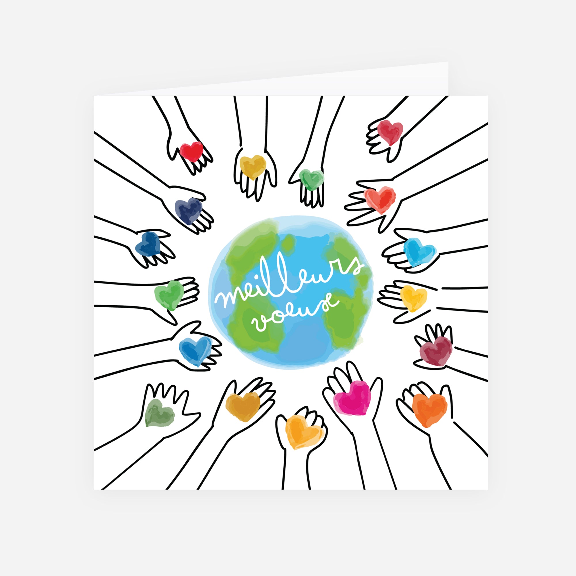 Solidarité | Vœux professionnels • Carte de voeux • Carré double photo N° 1
