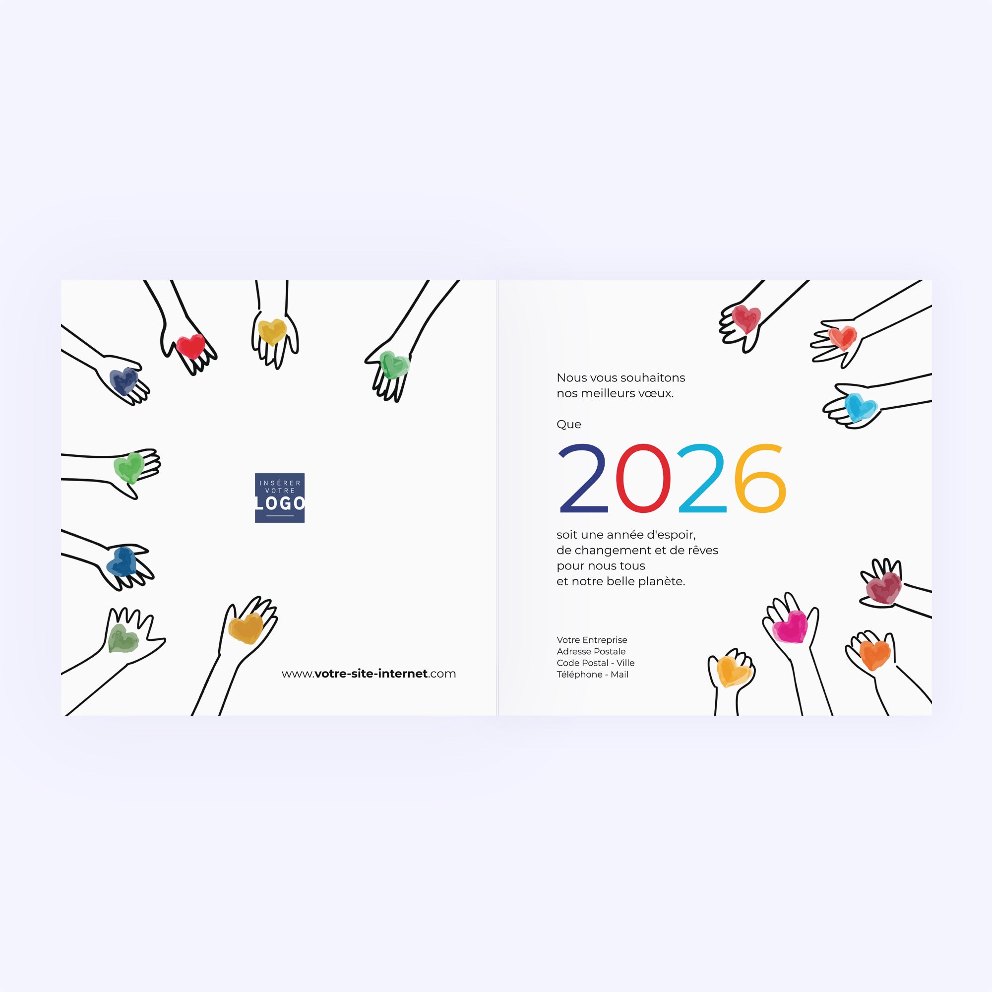 Solidarité | Vœux professionnels • Carte de voeux • Carré double photo N° 2