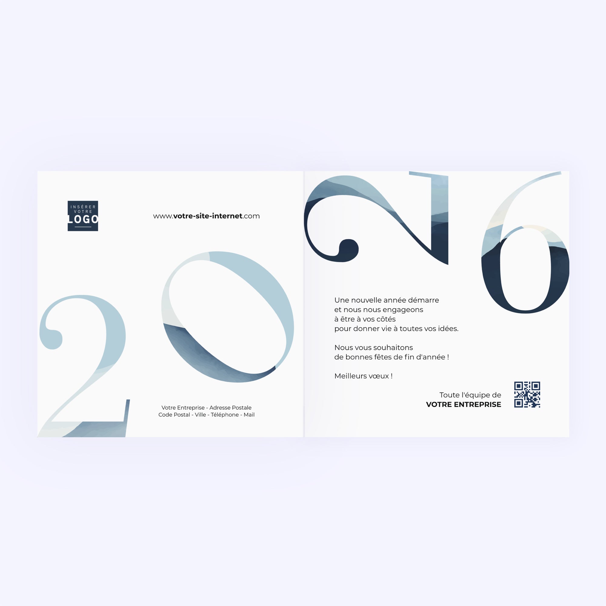 Horizons | Vœux professionnels • Carte de voeux • Carré double photo N° 2
