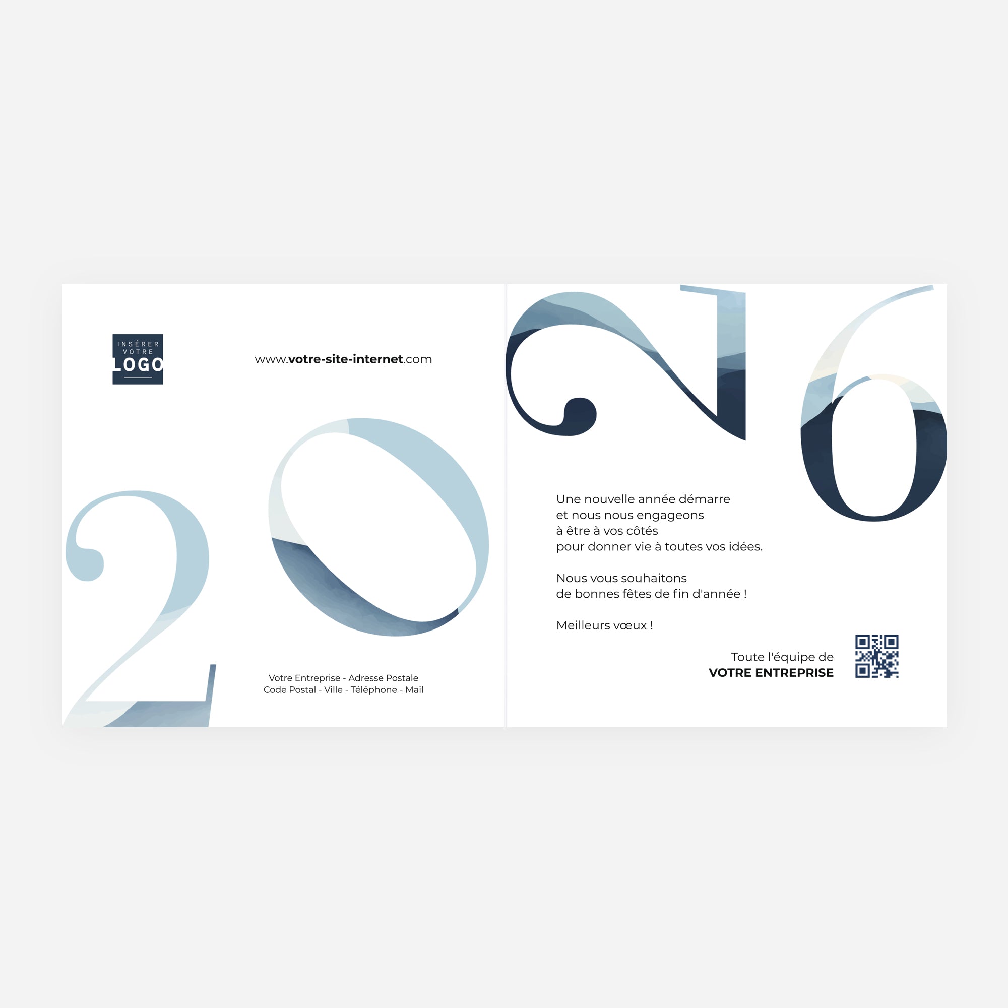Horizons | Vœux professionnels • Carte de voeux • Carré double photo N° 2