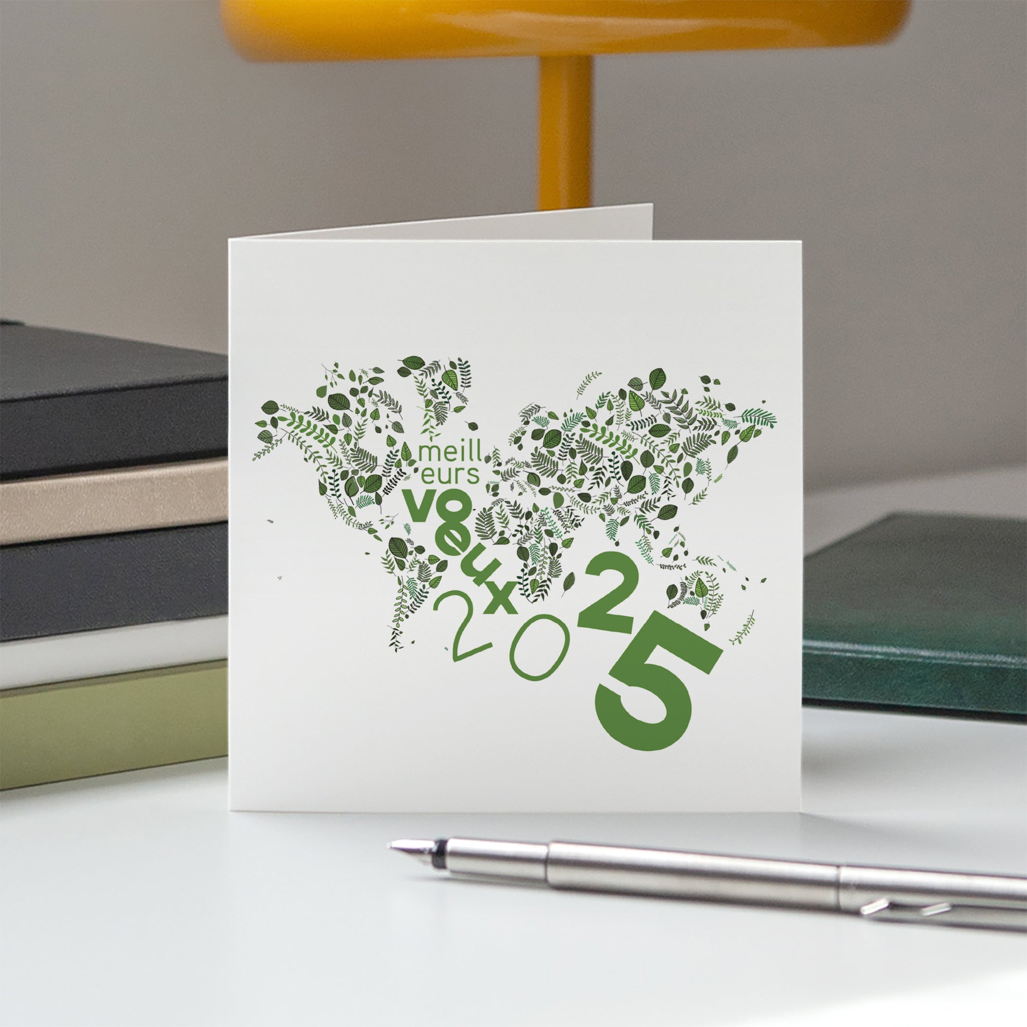 Planisphère Végétal | Vœux professionnels • Carte de voeux • Carré double photo N° 5