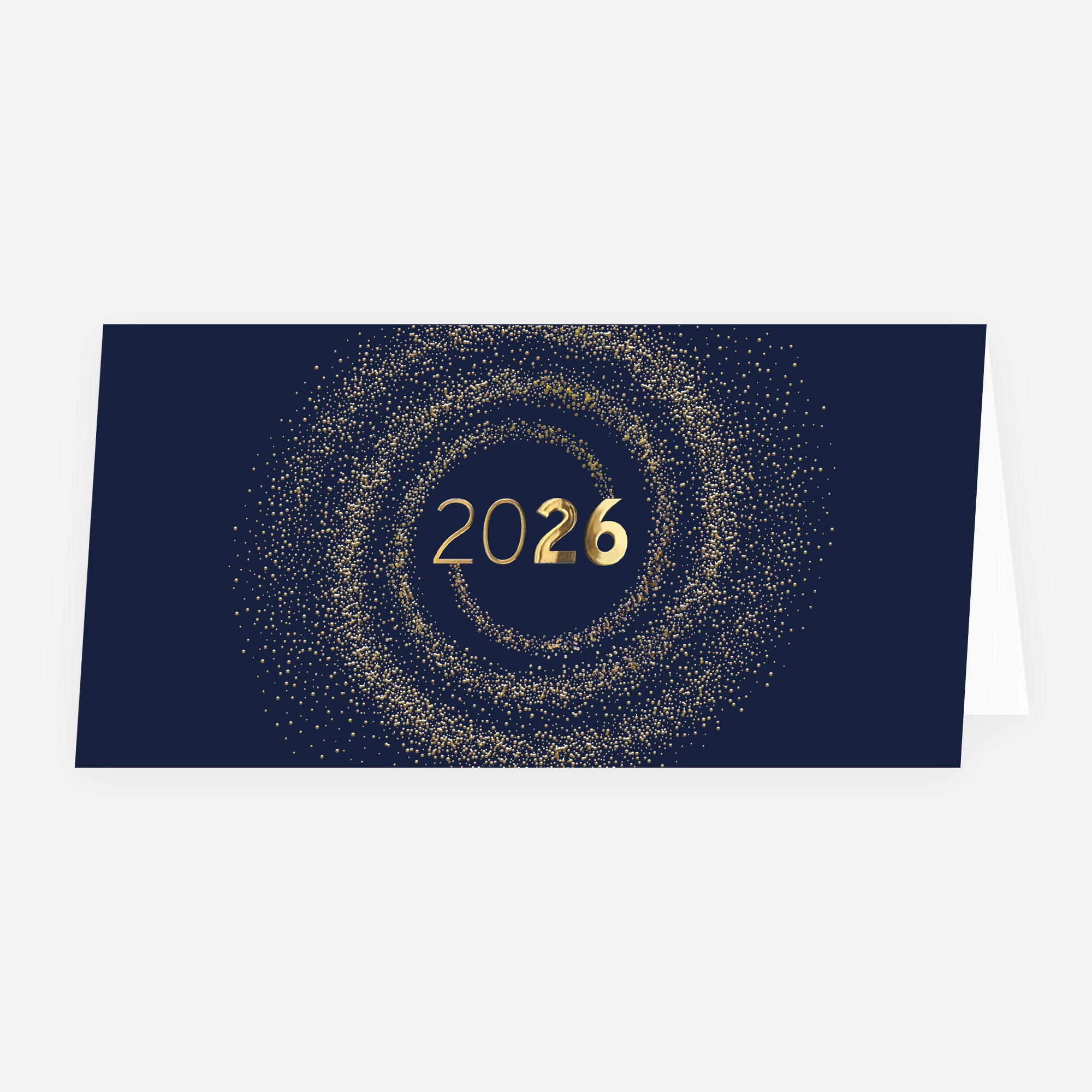 Une année tourbillonnante | Vœux professionnels • Carte de voeux dorure • Rectangle double photo N° 1