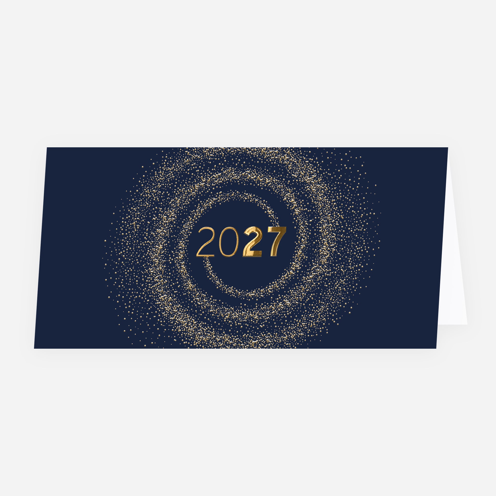Une année tourbillonnante | Vœux professionnels • Carte de voeux dorure • Rectangle double photo N° 1