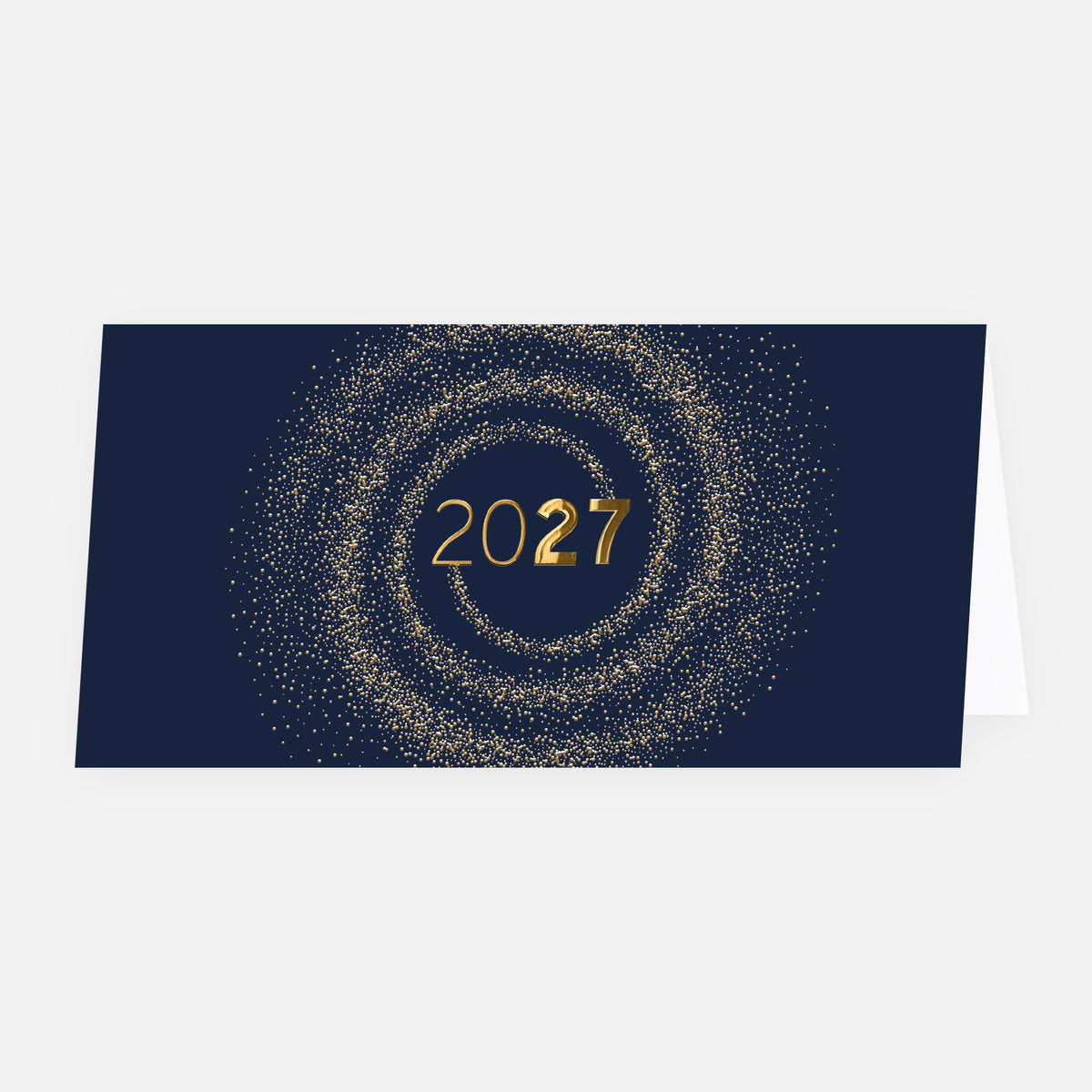 Une année tourbillonnante | Vœux professionnels • Carte de voeux dorure • Panoramique pliable photo N° 1