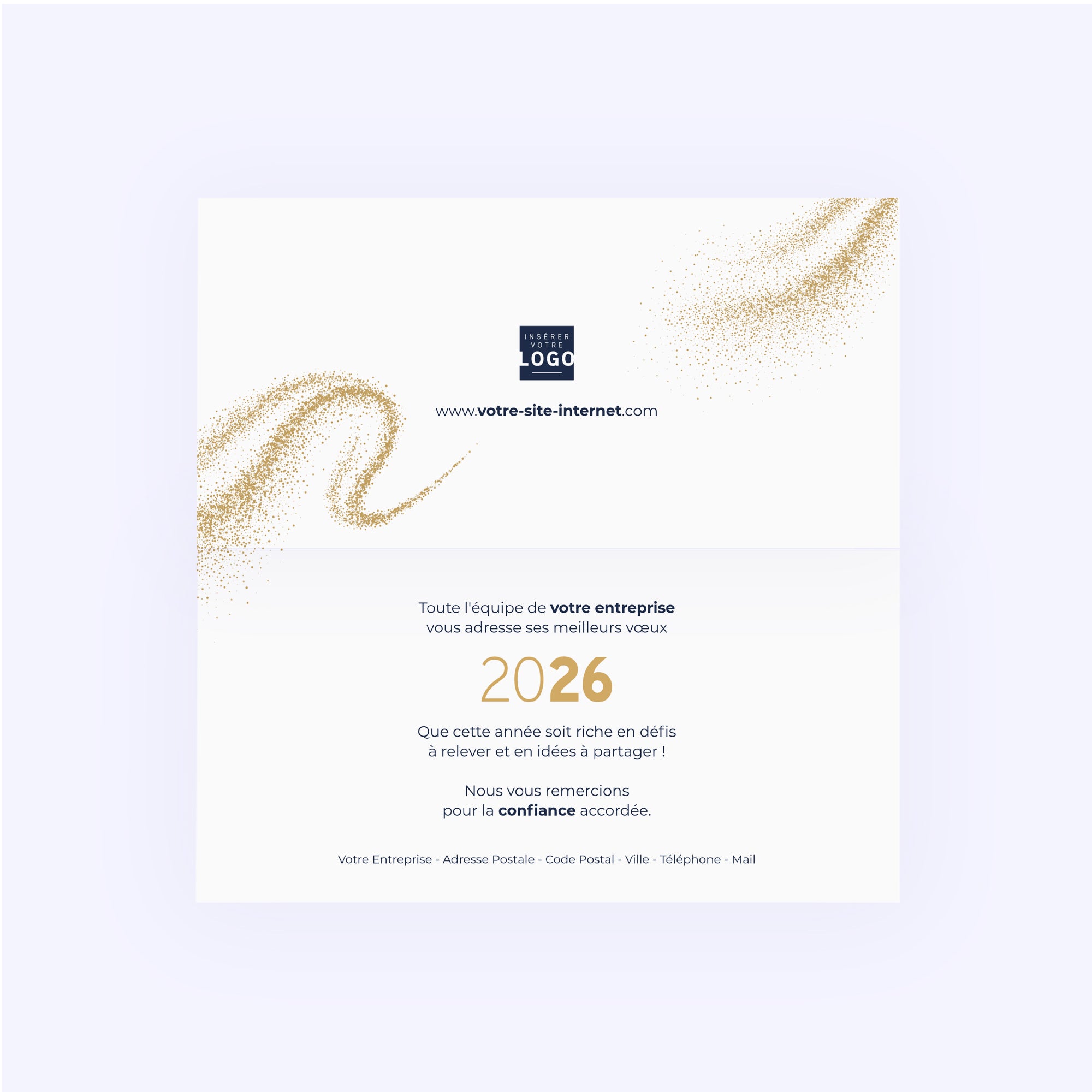 Une année tourbillonnante | Vœux professionnels • Carte de voeux dorure • Rectangle double photo N° 2