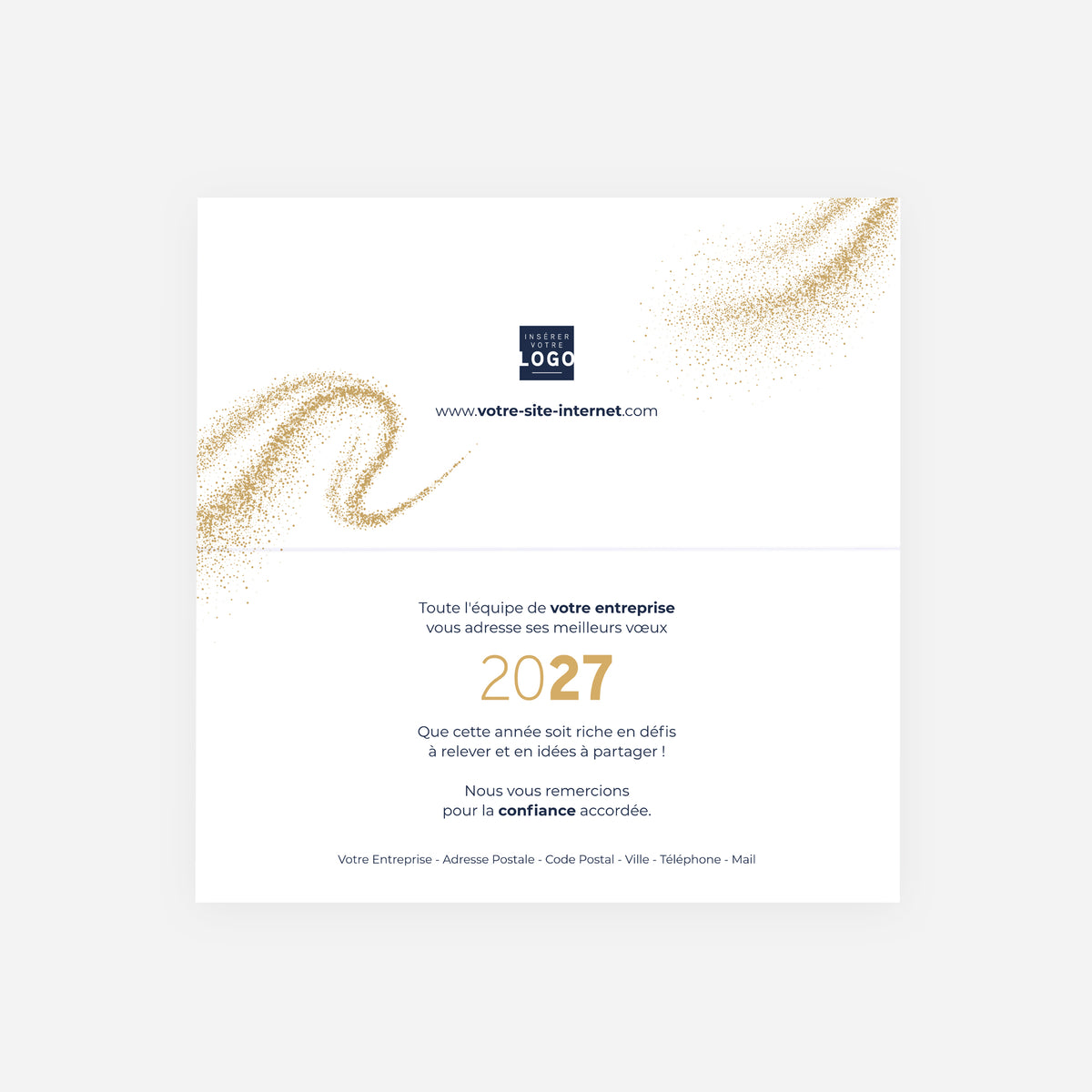 Une année tourbillonnante | Vœux professionnels • Carte de voeux dorure • Panoramique pliable photo N° 2