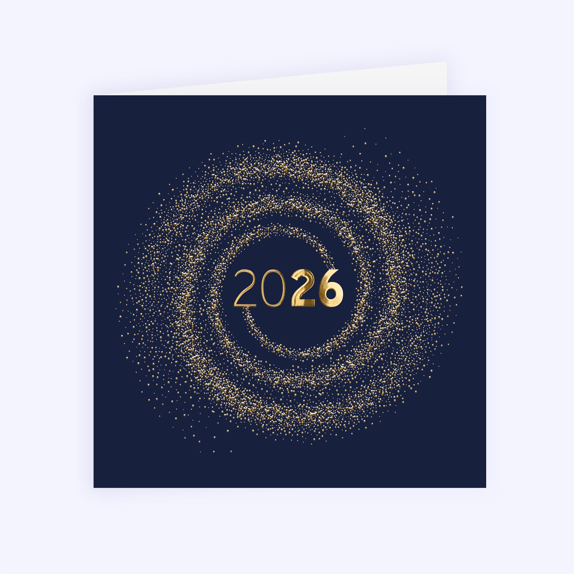 Une année tourbillonnante | Vœux professionnels • Carte de voeux dorure • Carré double photo N° 1