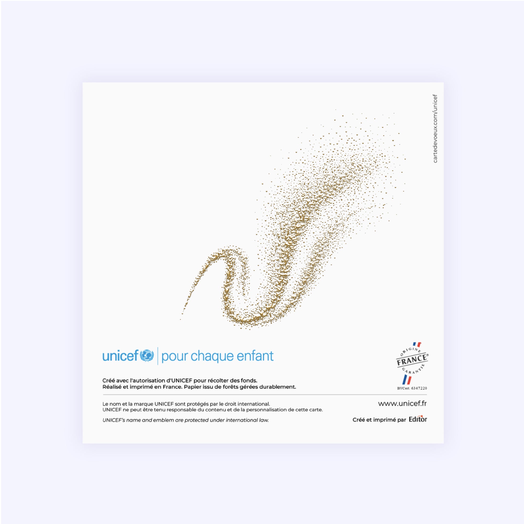 Une année tourbillonnante | Vœux professionnels • Carte de voeux dorure • Carré double photo N° 3