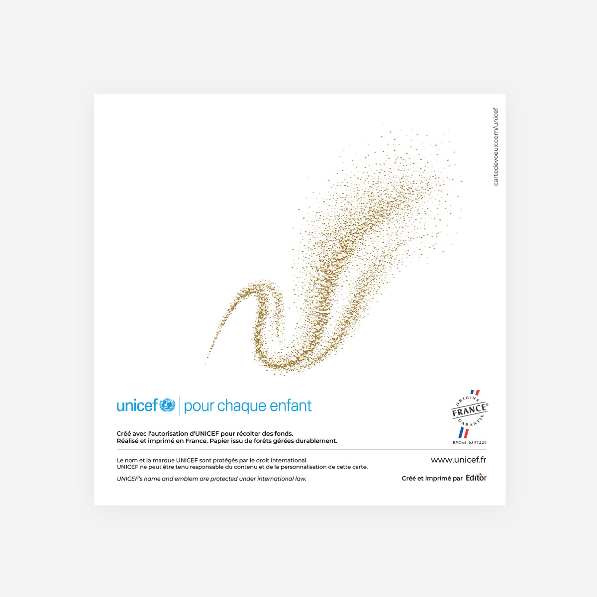 Une année tourbillonnante | Vœux professionnels • Carte de voeux dorure • Carrée pliable photo N° 3