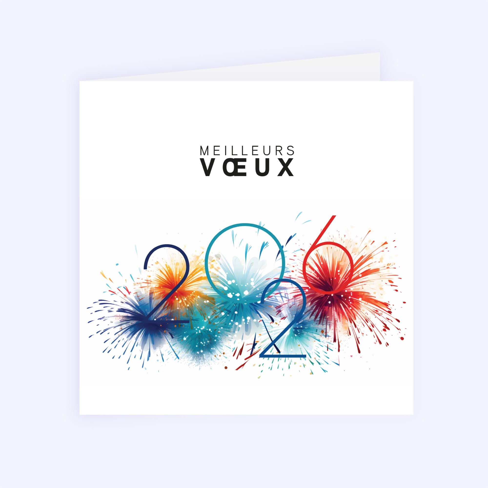 Artifice coloré | Vœux professionnels • Carte de voeux • Carré double photo N° 1