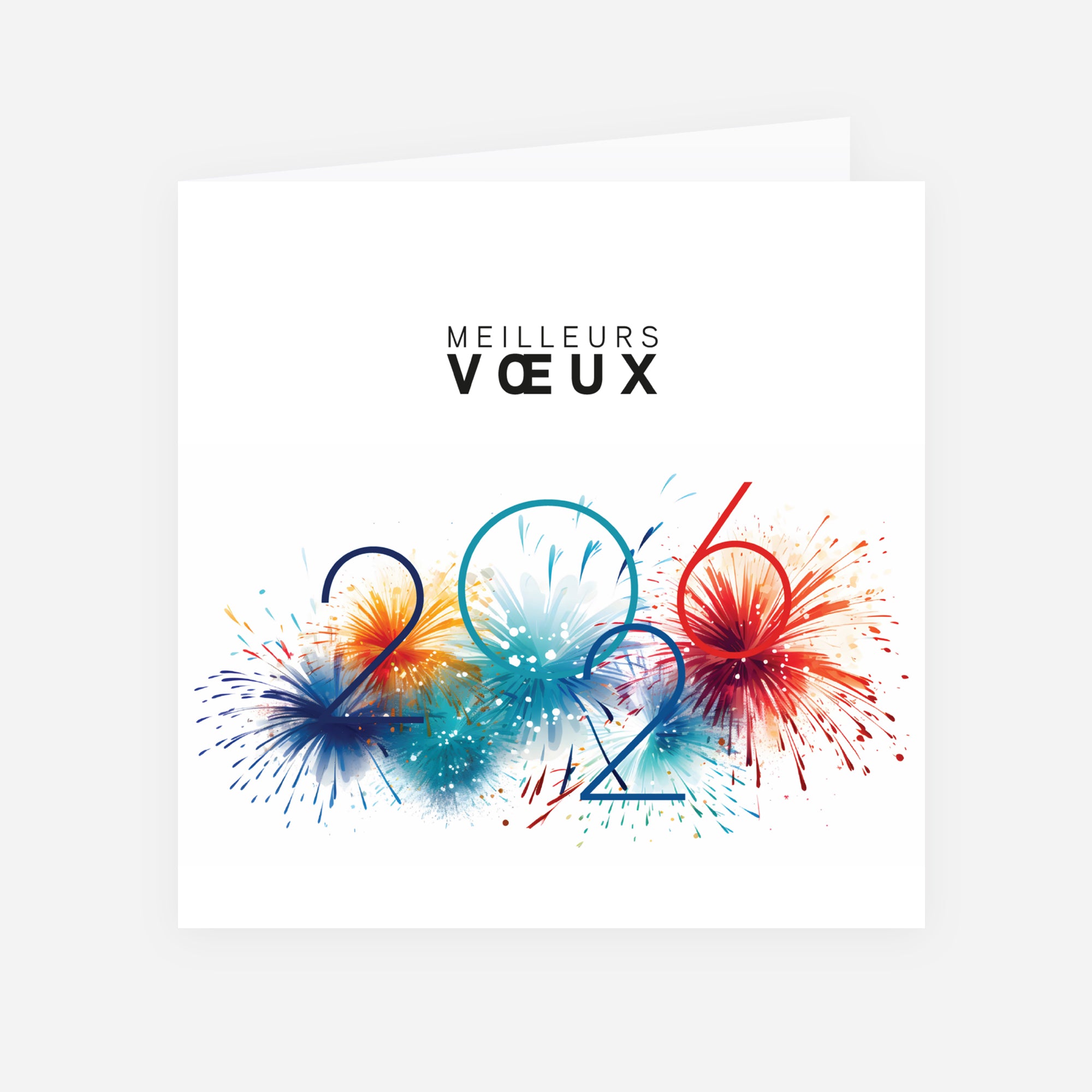 Artifice coloré | Vœux professionnels • Carte de voeux • Carré double photo N° 1