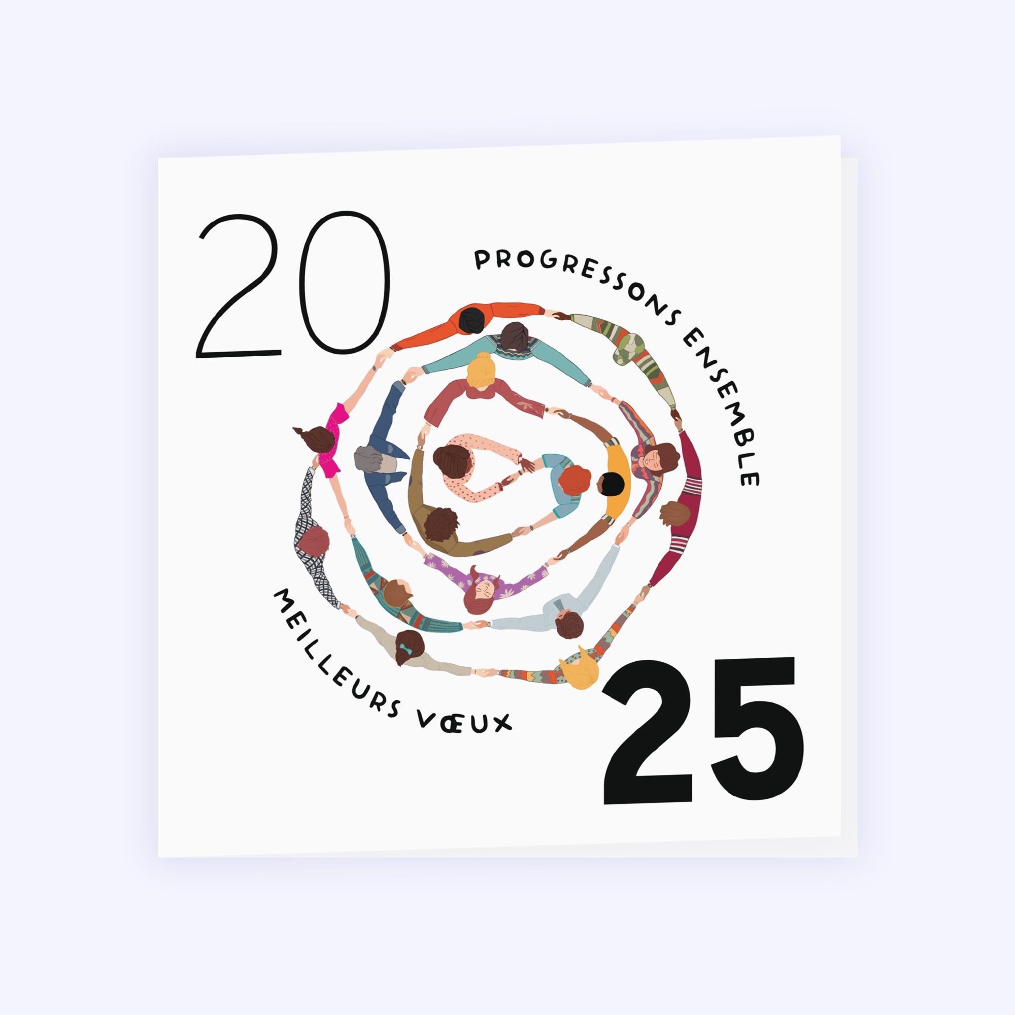 La ronde | Vœux professionnels • Carte de voeux • Carré double photo N° 1