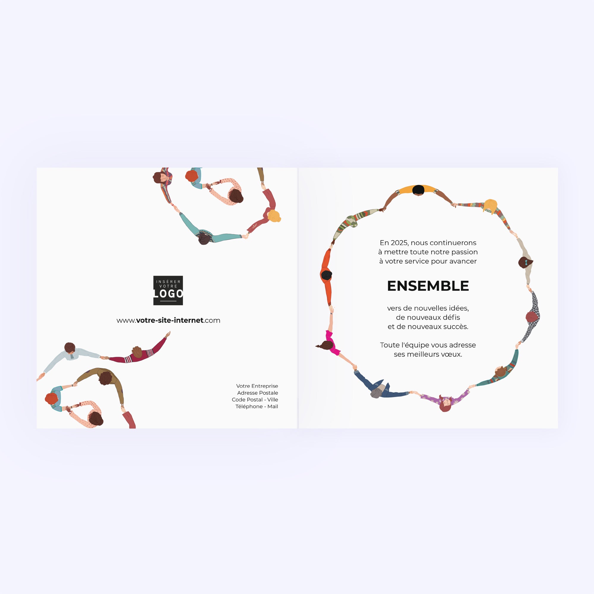 La ronde | Vœux professionnels • Carte de voeux • Carré double photo N° 2