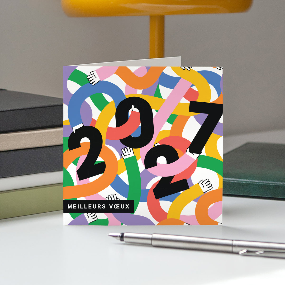En couleurs | Vœux professionnels • Carte de voeux • Carrée pliable photo N° 5