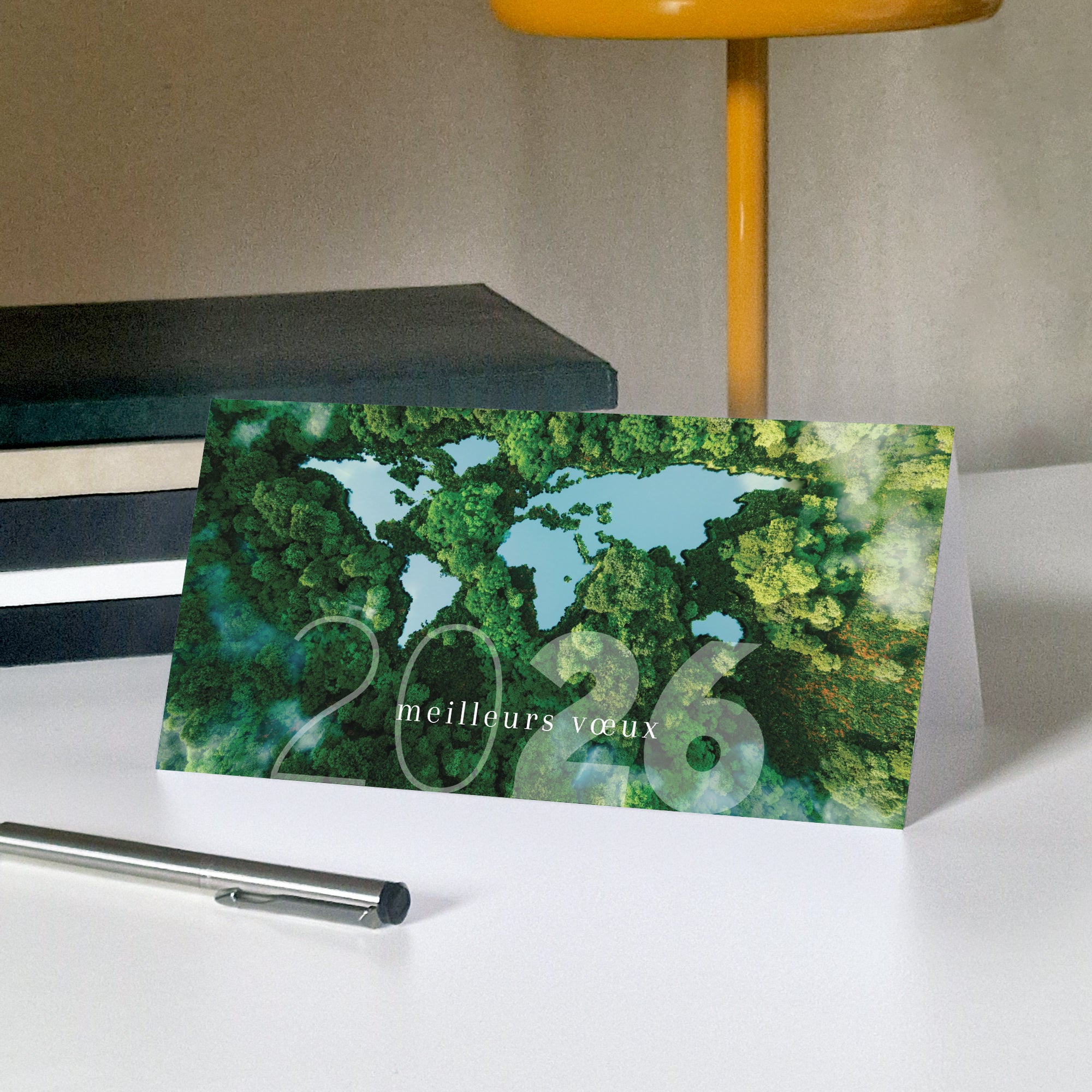 Planète verte | Vœux professionnels • Carte de voeux • Rectangle double photo N° 5