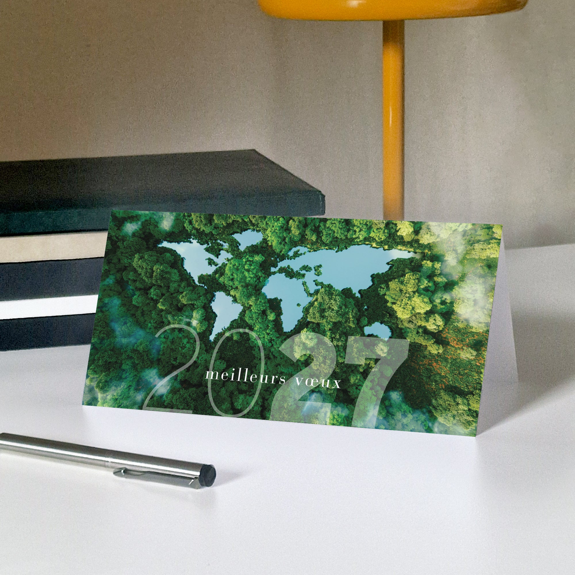 Planète verte | Vœux professionnels • Carte de voeux • Rectangle double photo N° 5