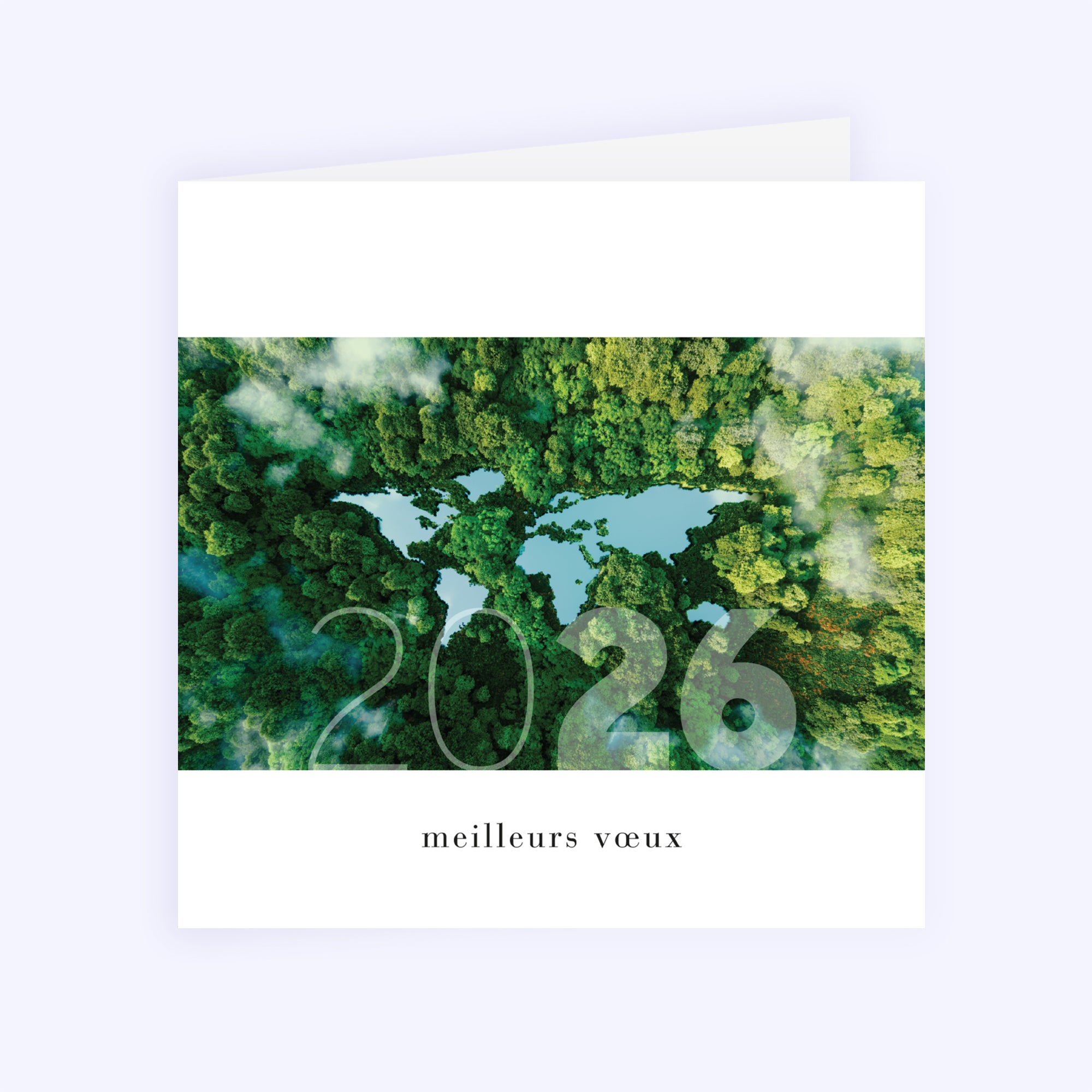 Planète verte | Vœux professionnels • Carte de voeux • Carré double photo N° 1