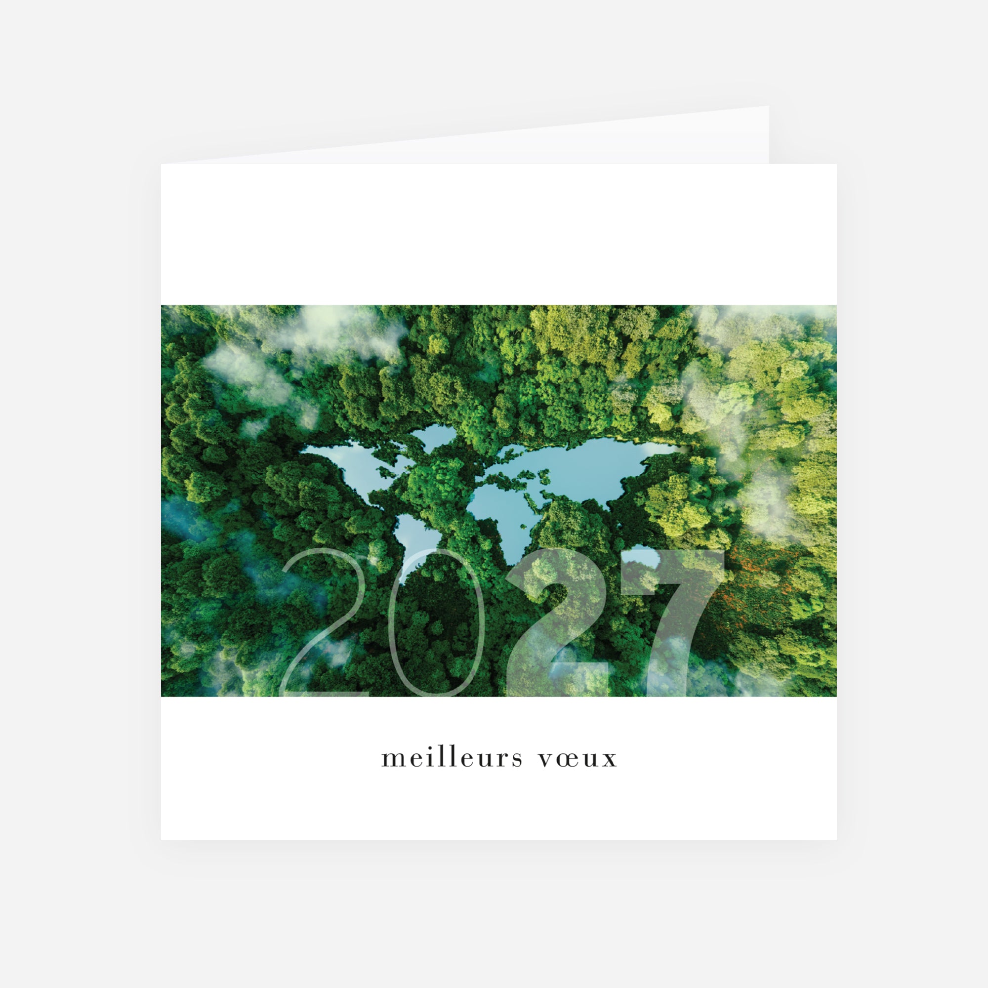 Planète verte | Vœux professionnels • Carte de voeux • Carré double photo N° 1