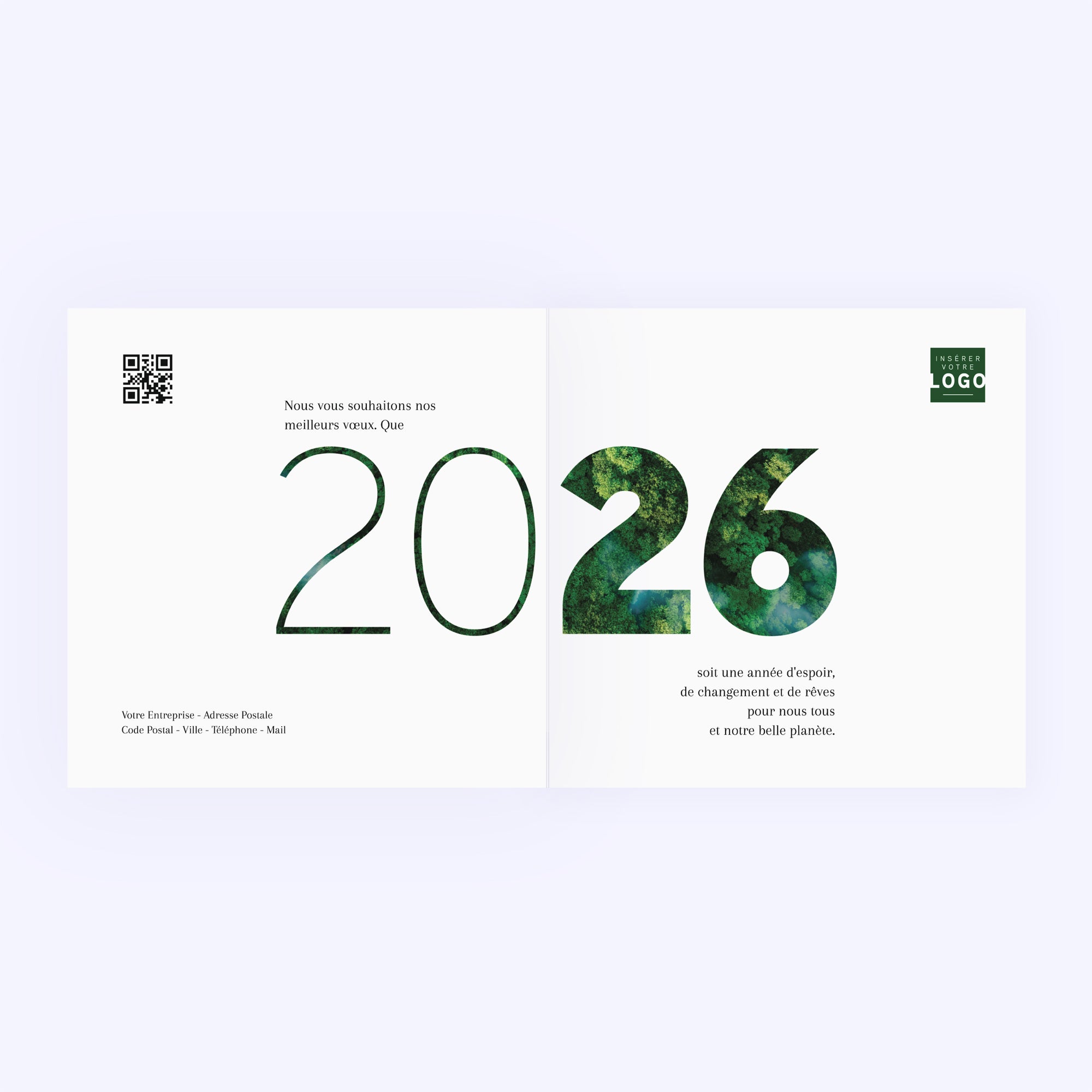 Planète verte | Vœux professionnels • Carte de voeux • Carré double photo N° 2