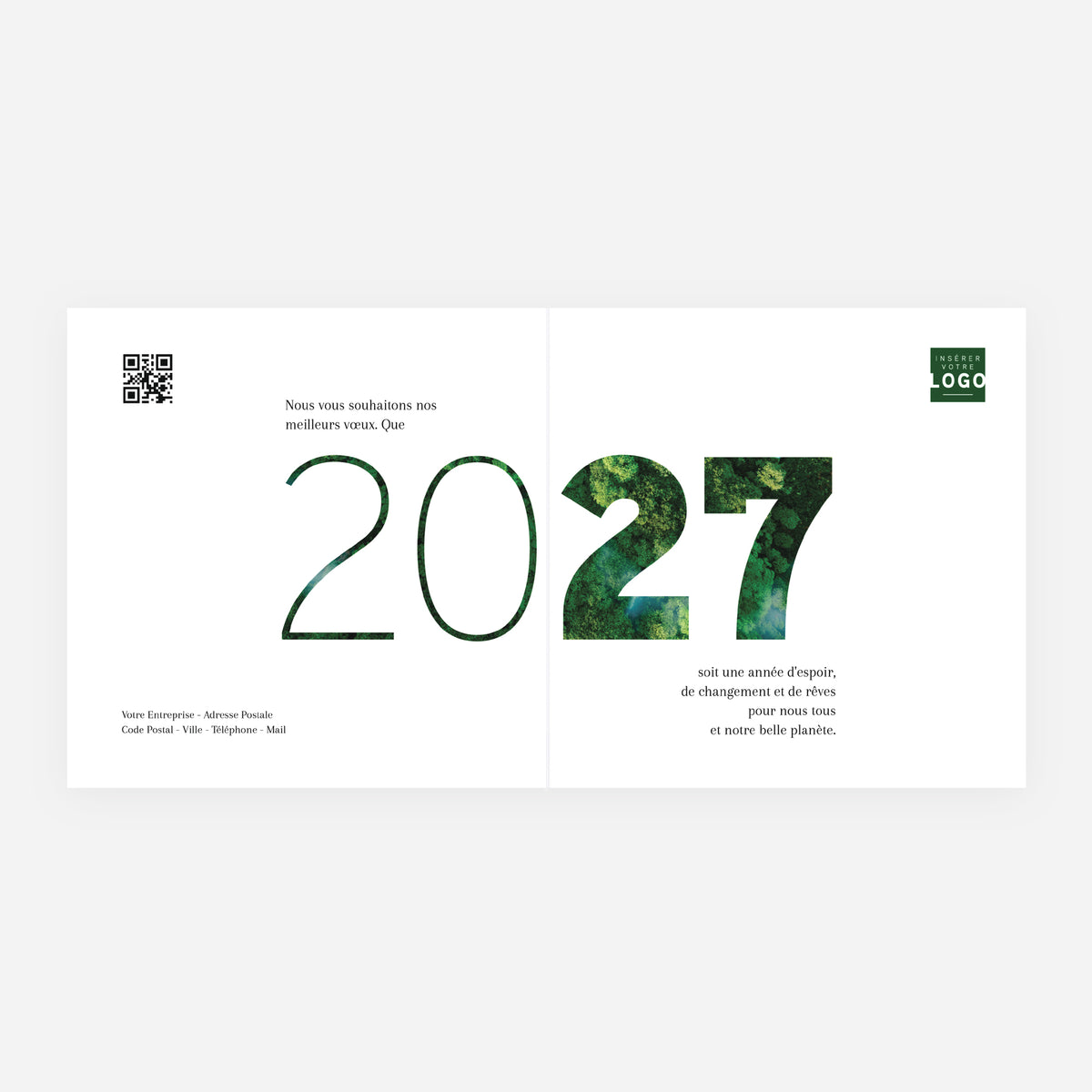 Planète verte | Vœux professionnels • Carte de voeux • Carrée pliable photo N° 2