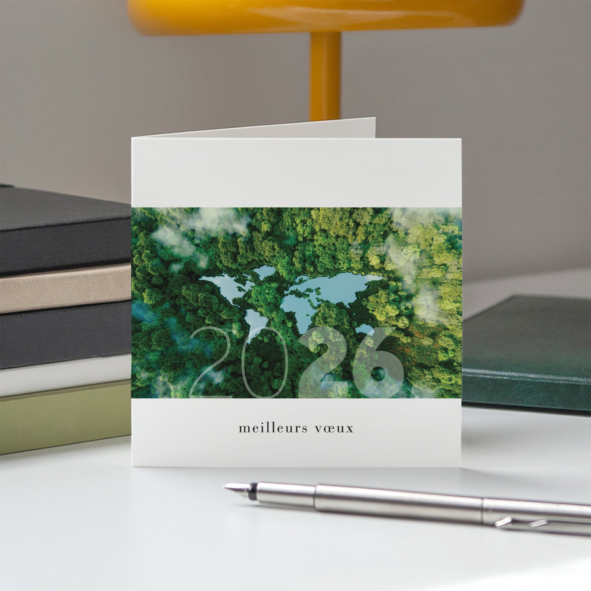 Planète verte | Vœux professionnels • Carte de voeux • Carré double photo N° 5