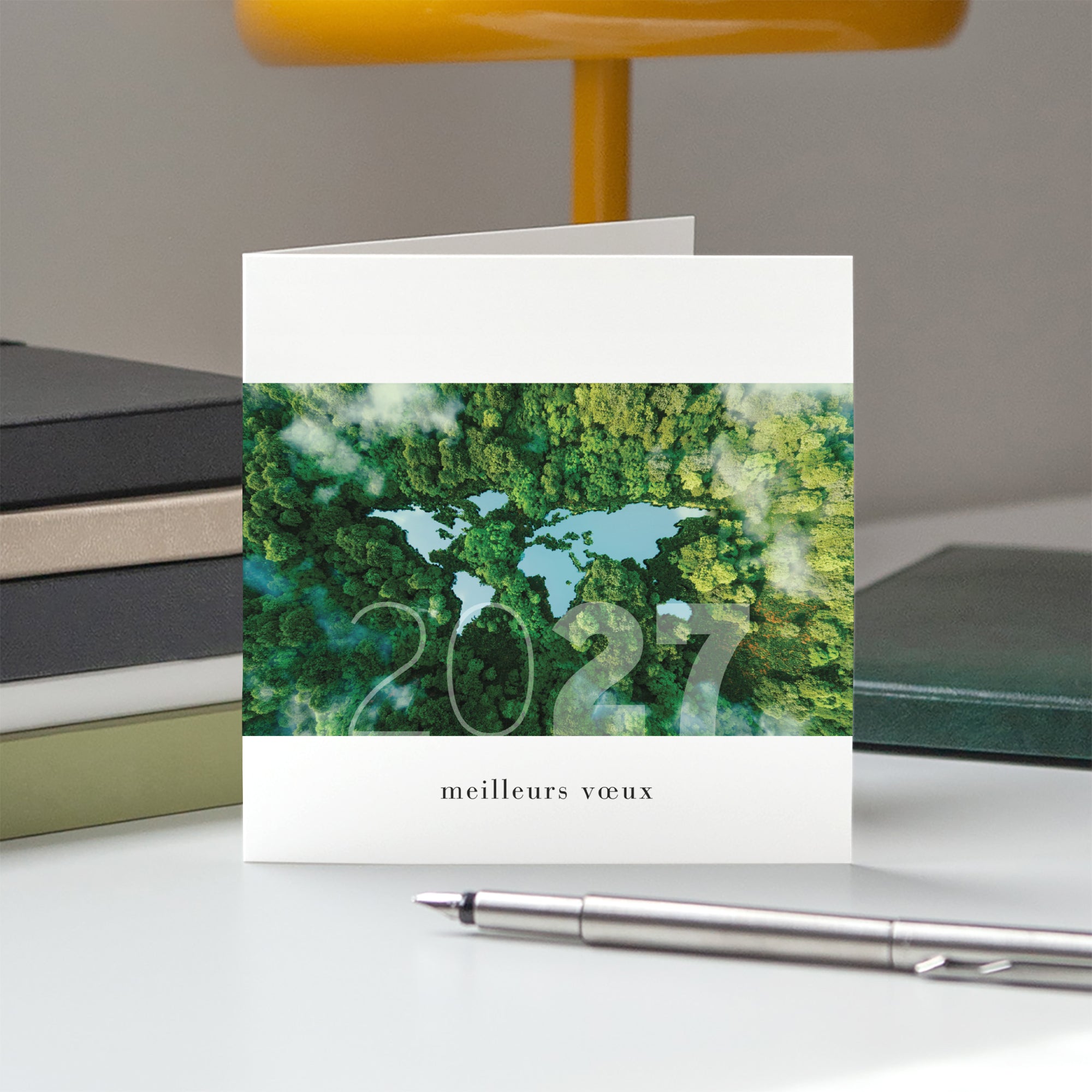 Planète verte | Vœux professionnels • Carte de voeux • Carré double photo N° 5