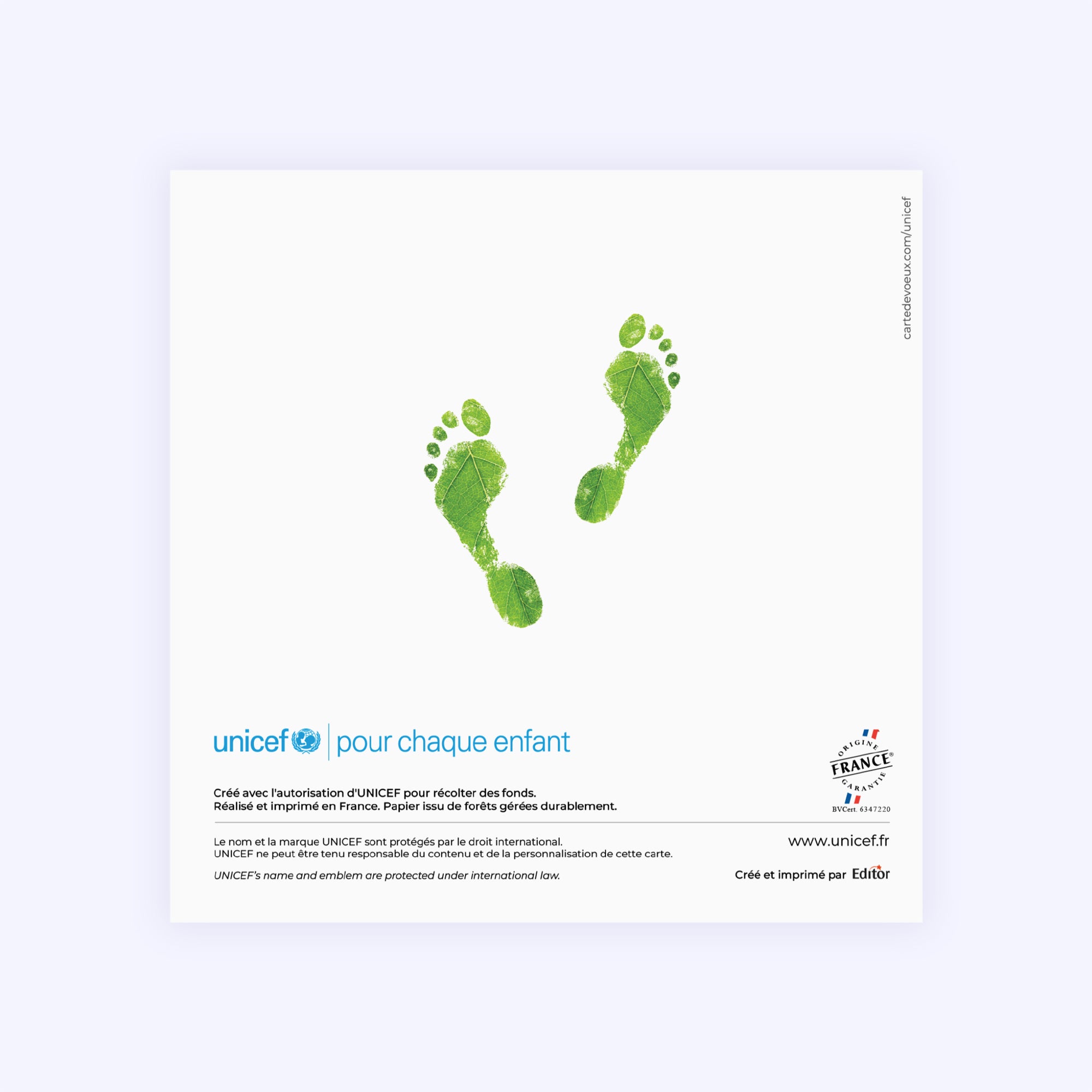 Empreinte végétale | Vœux professionnels • Carte de voeux • Carré double photo N° 3