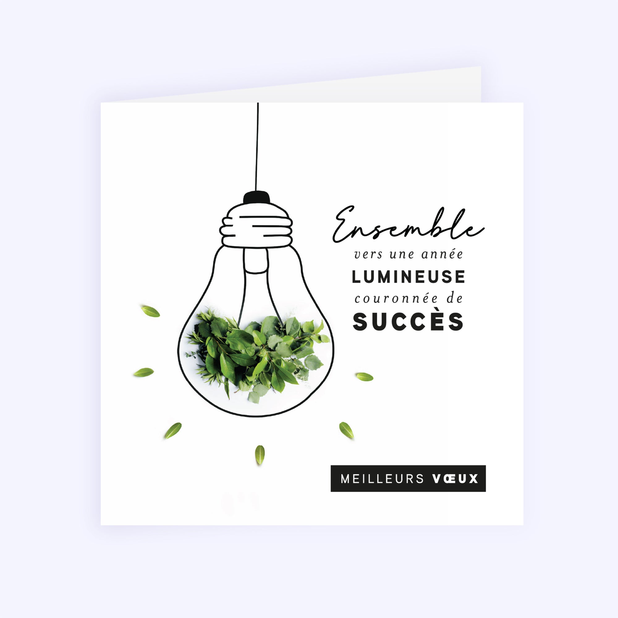 Idées lumineuses | Vœux professionnels • Carte de voeux • Carré double photo N° 1