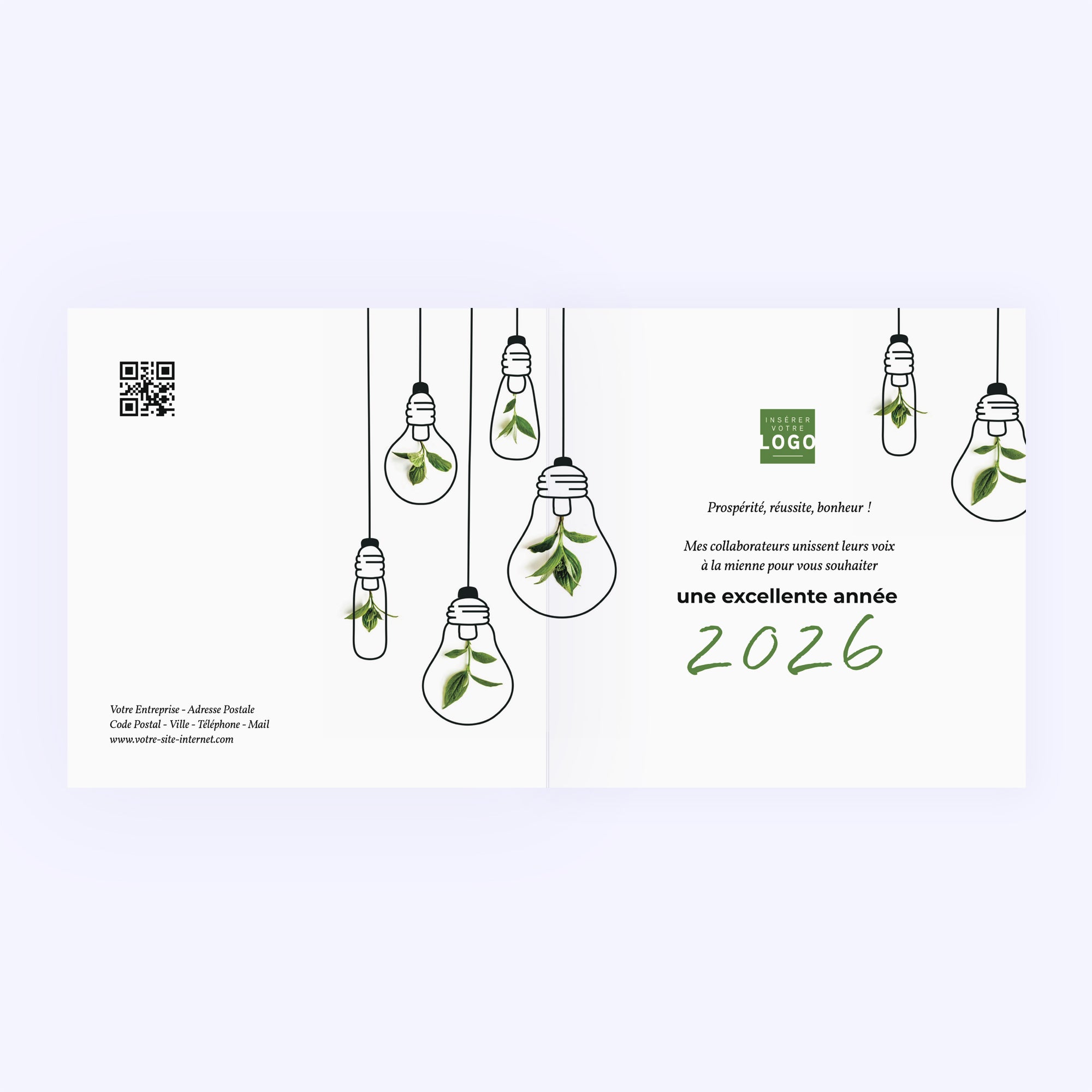 Idées lumineuses | Vœux professionnels • Carte de voeux • Carré double photo N° 2