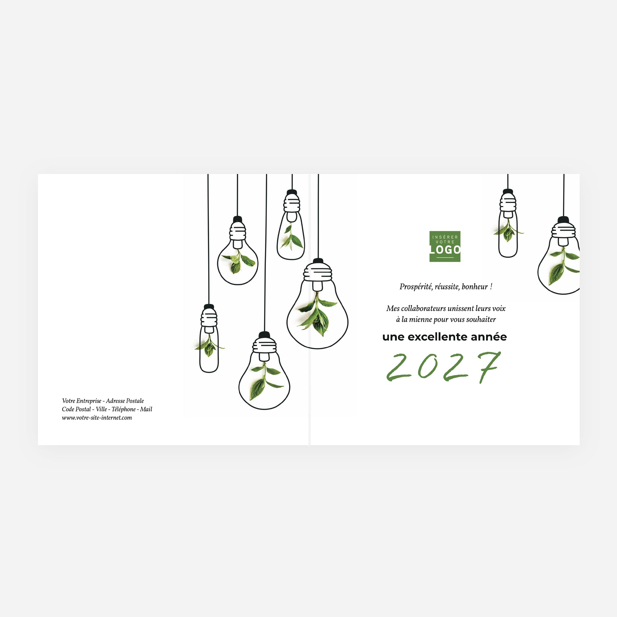 Idées lumineuses | Vœux professionnels • Carte de voeux • Carré double photo N° 2