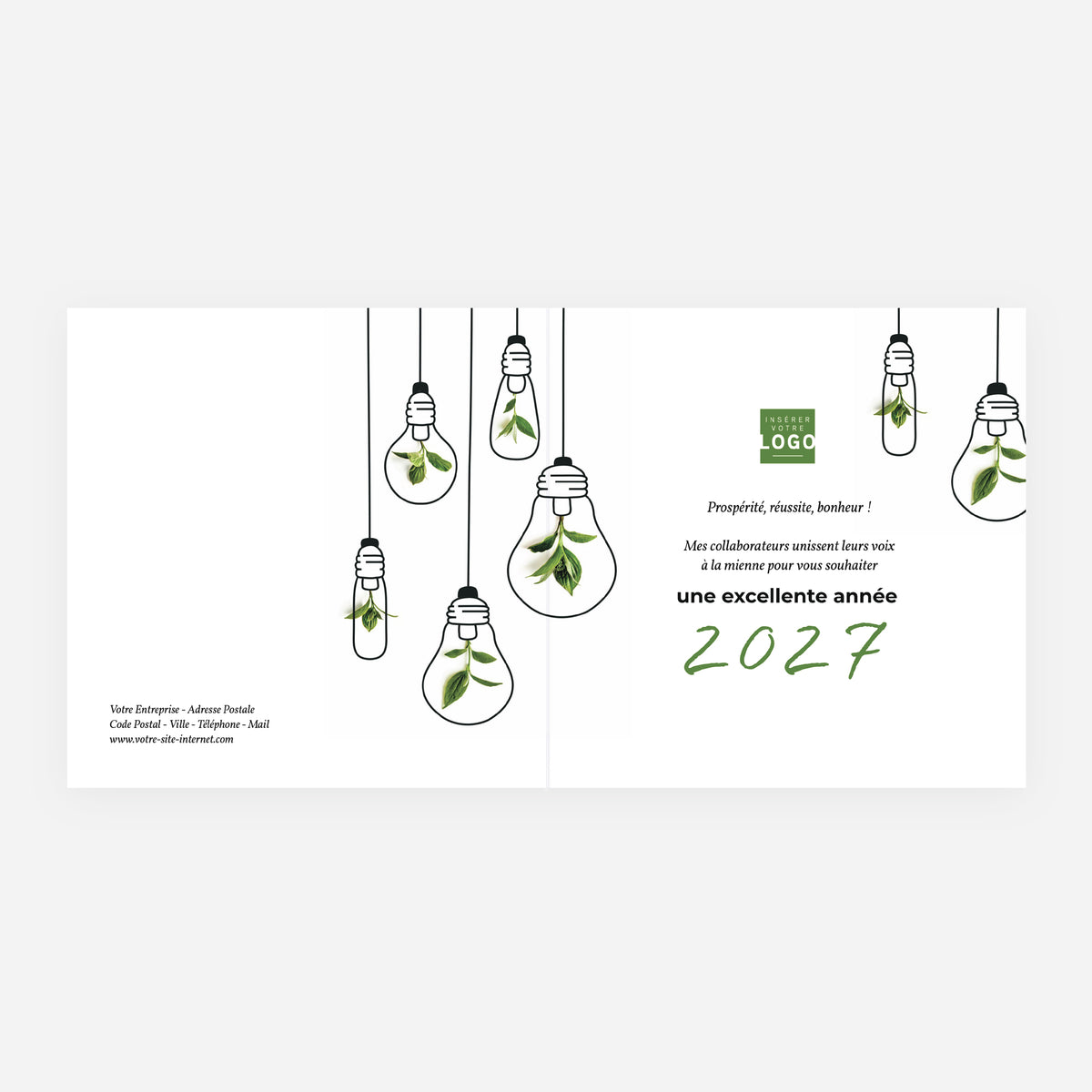 Idées lumineuses | Vœux professionnels • Carte de voeux • Carrée pliable photo N° 2