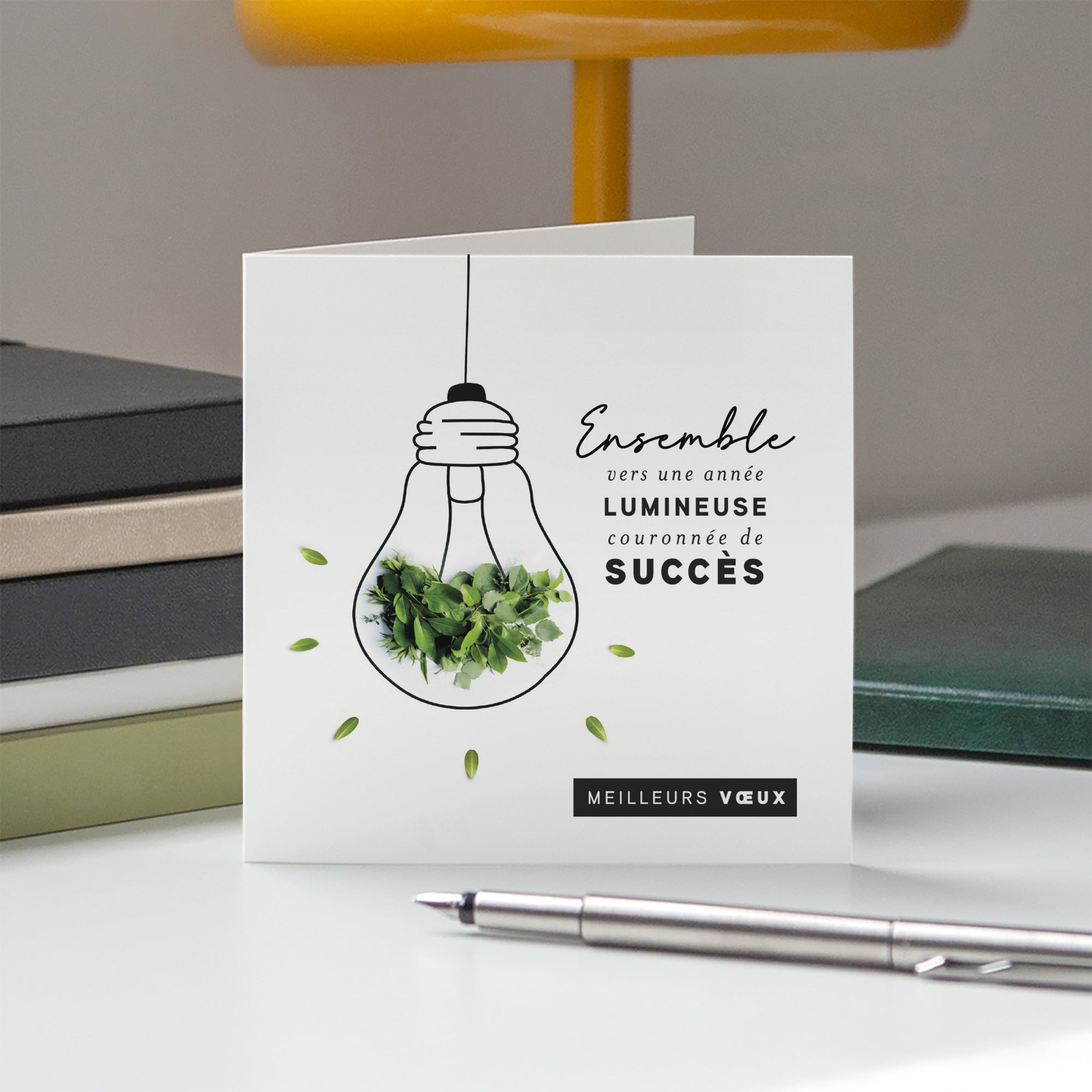 Idées lumineuses | Vœux professionnels • Carte de voeux • Carré double photo N° 5