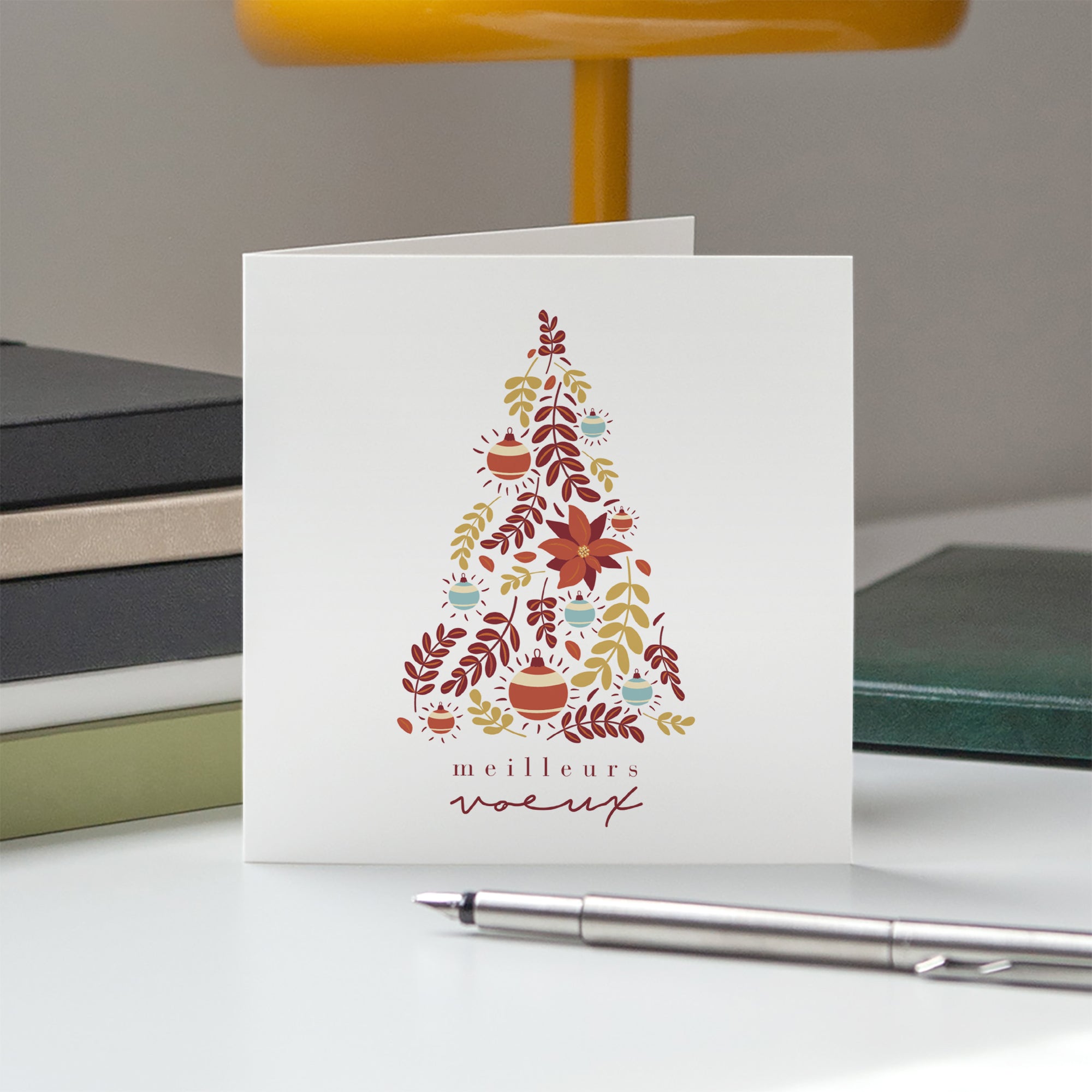Sapin de Noël végétal | Vœux professionnels • Carte de voeux • Carré double photo N° 5