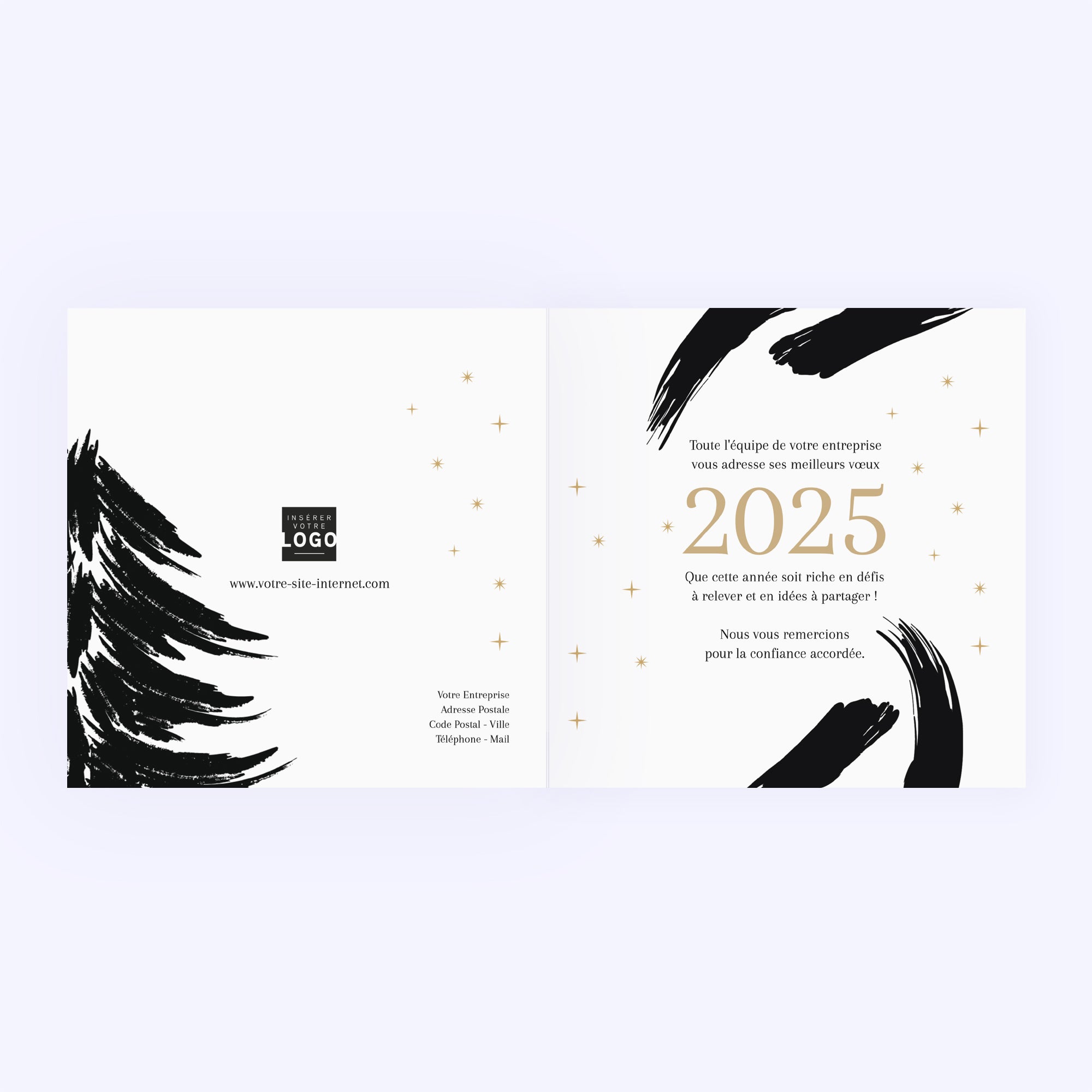 Vœux étoilés | Vœux professionnels • Carte de voeux dorure photo N° 2