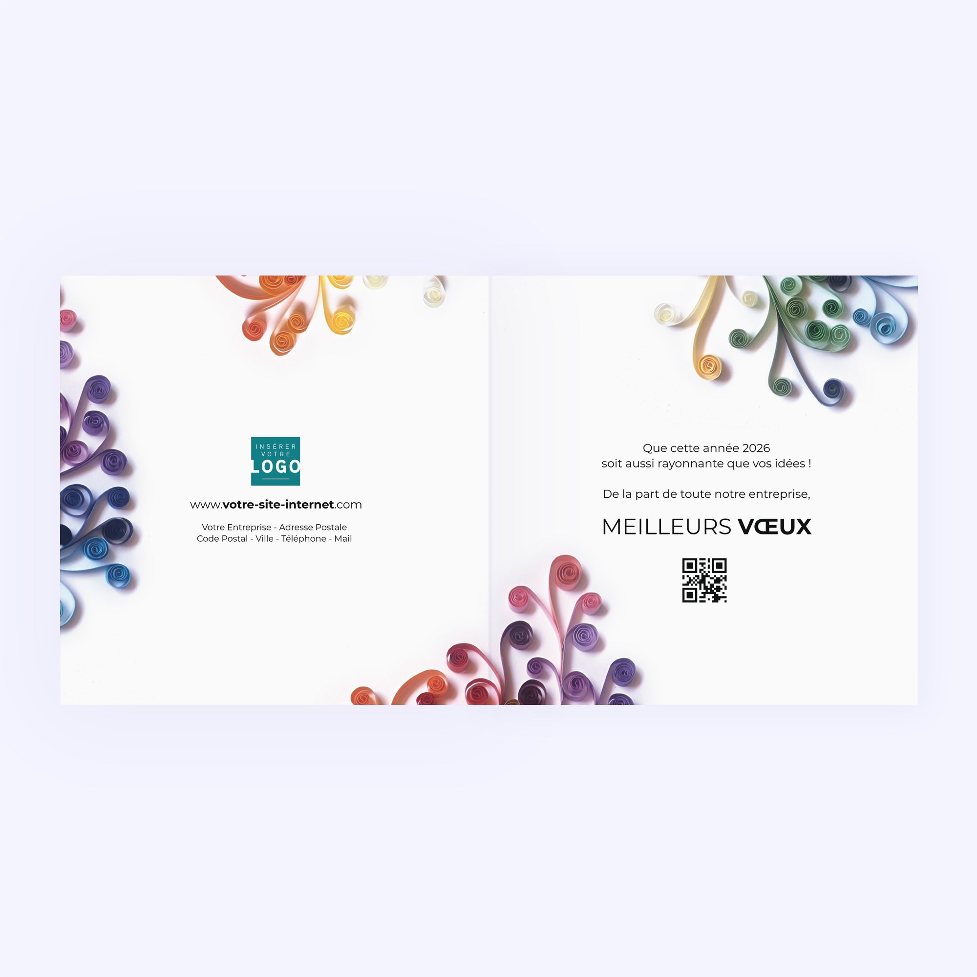 Sapin serpentin | Vœux professionnels • Carte de voeux • Carré double photo N° 2