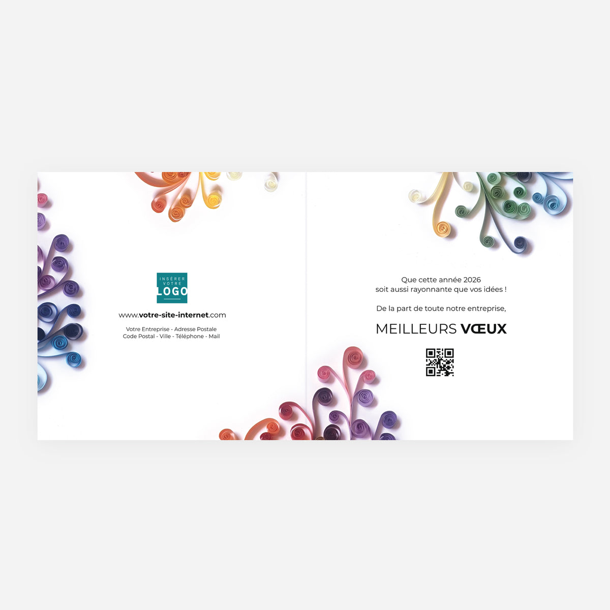 Sapin serpentin | Vœux professionnels • Carte de voeux • Carré double photo N° 2