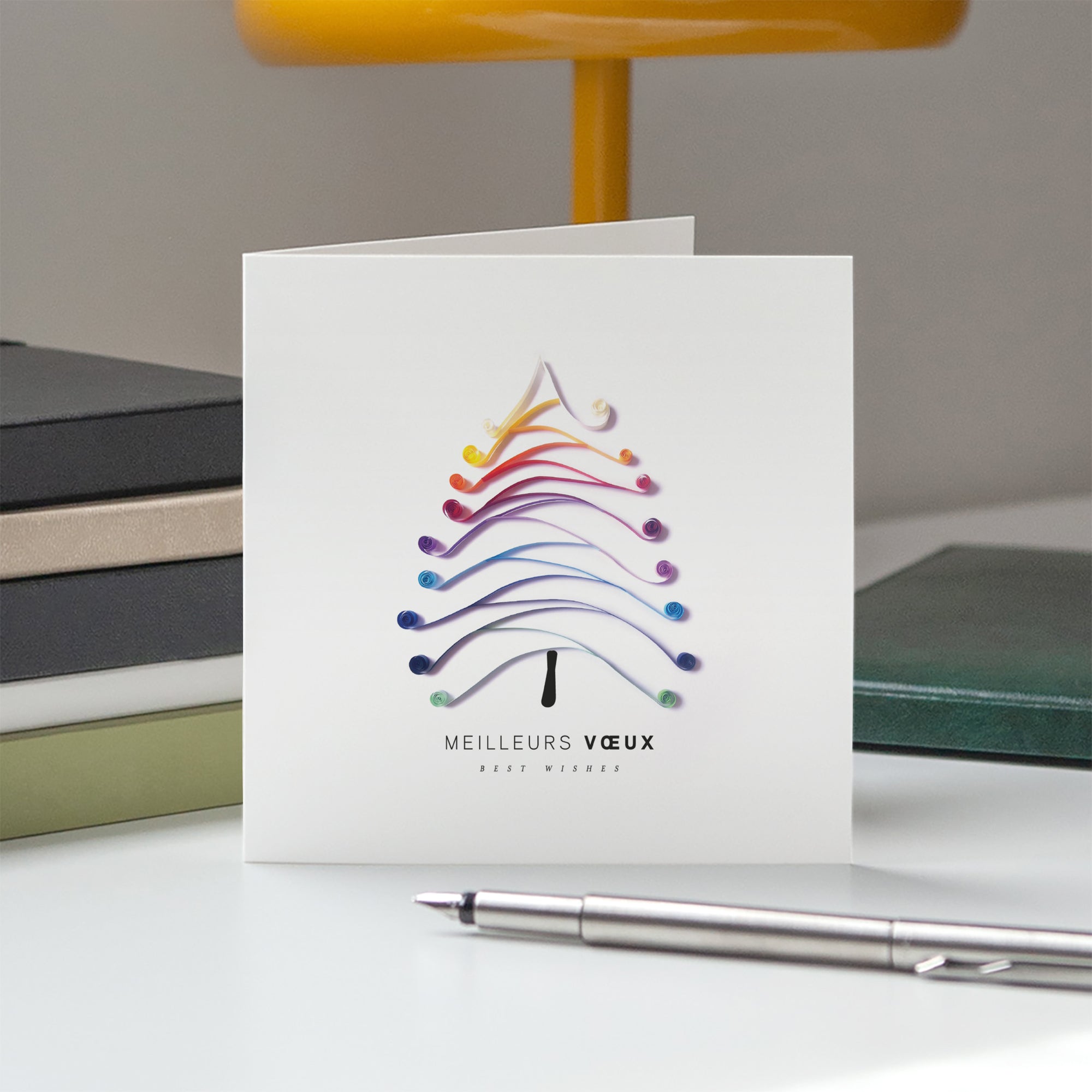 Sapin serpentin | Vœux professionnels • Carte de voeux • Carré double photo N° 5