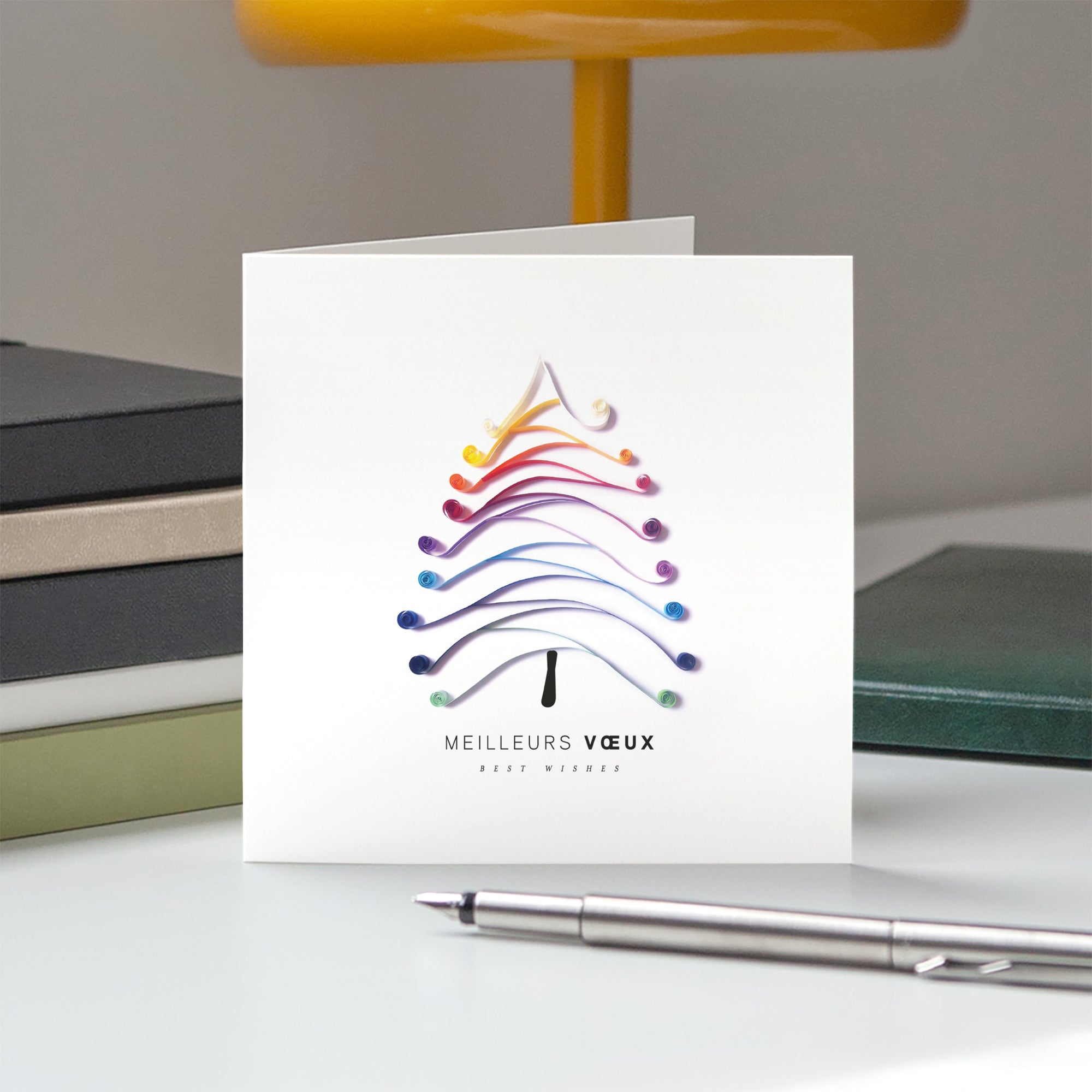 Sapin serpentin | Vœux professionnels • Carte de voeux • Carré double photo N° 5